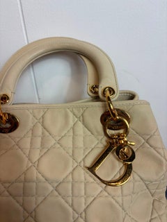Sac Christian Dior Soft Lady Dior Shopping couleur crème