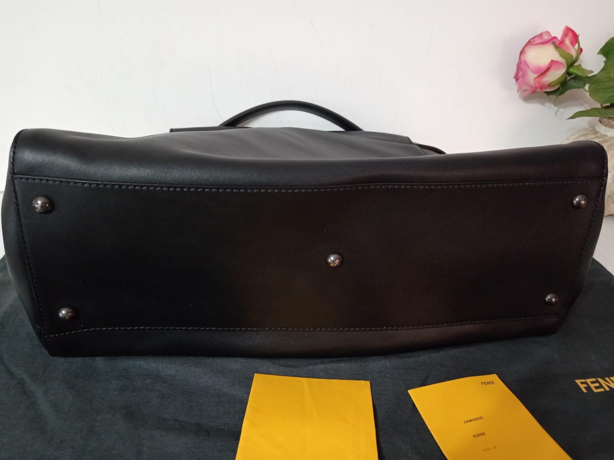 Fendi Peekaboo bag with pony skin interior in excellent condition For Sale 8