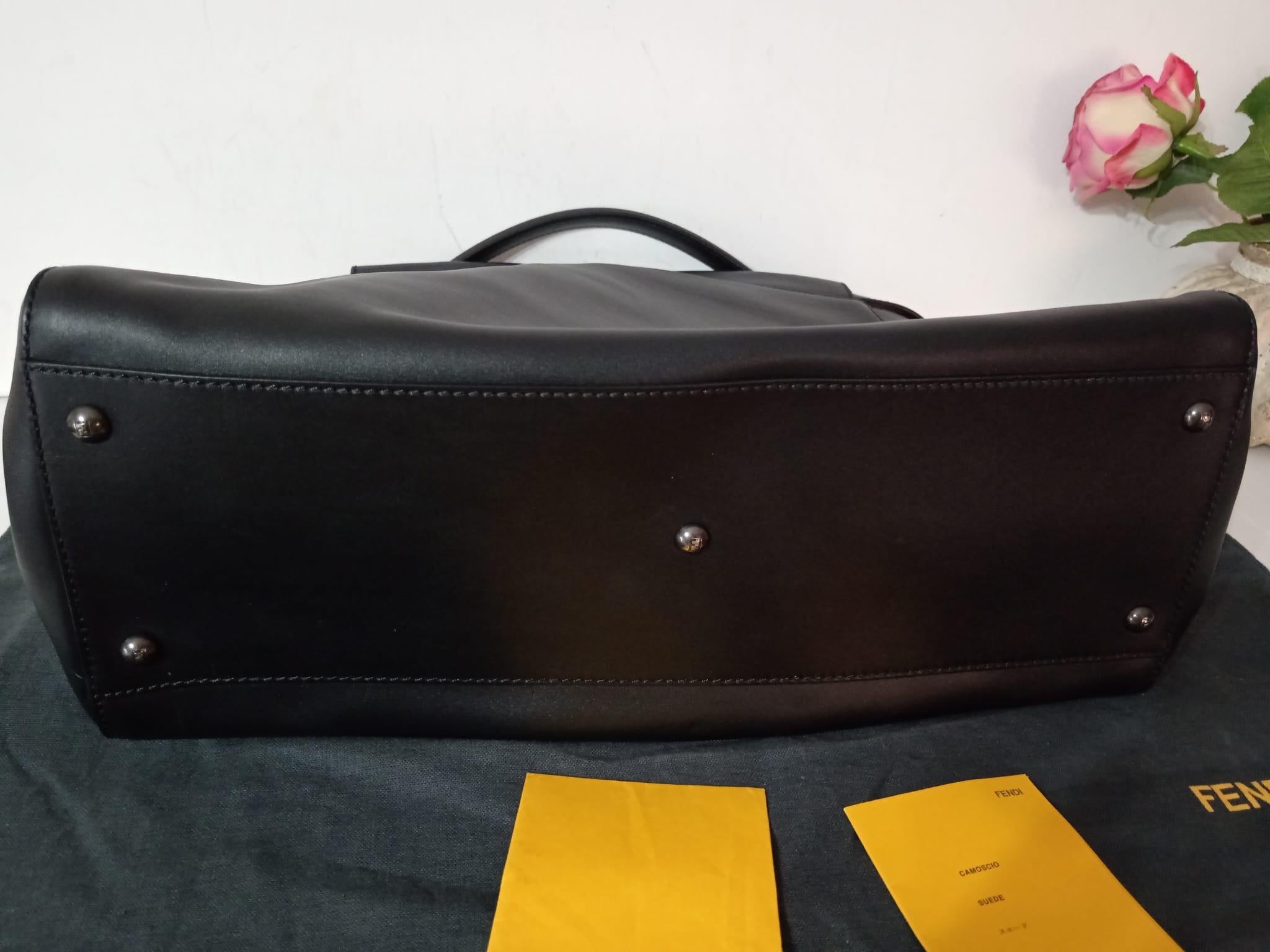 Fendi Peekaboo bag with pony skin interior in excellent condition For Sale 7
