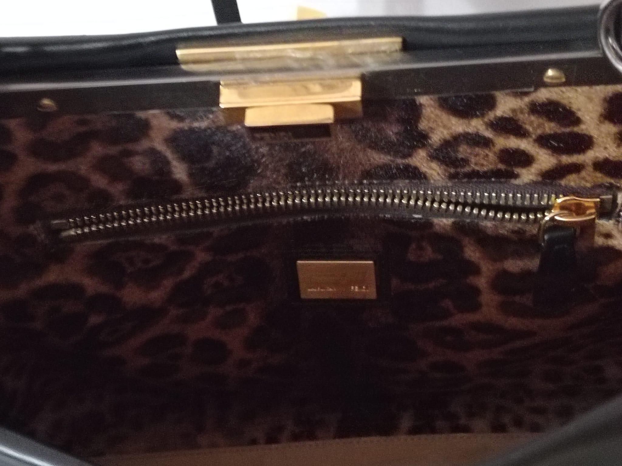 Fendi Peekaboo bag with pony skin interior in excellent condition For Sale 10