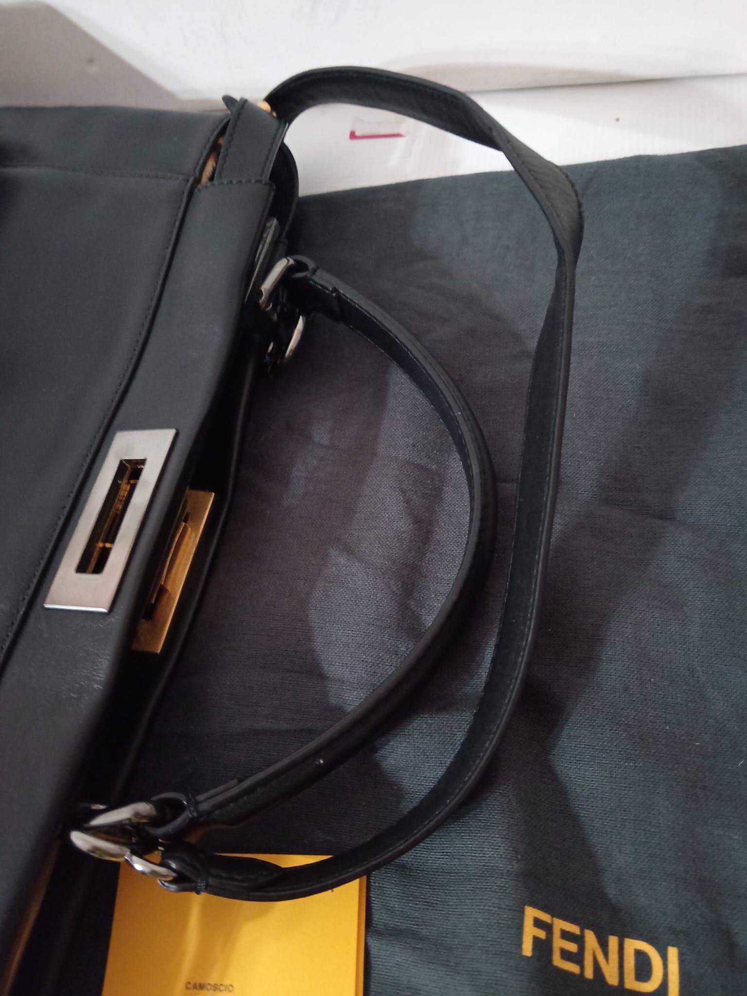 Fendi Peekaboo bag with pony skin interior in excellent condition For Sale 5