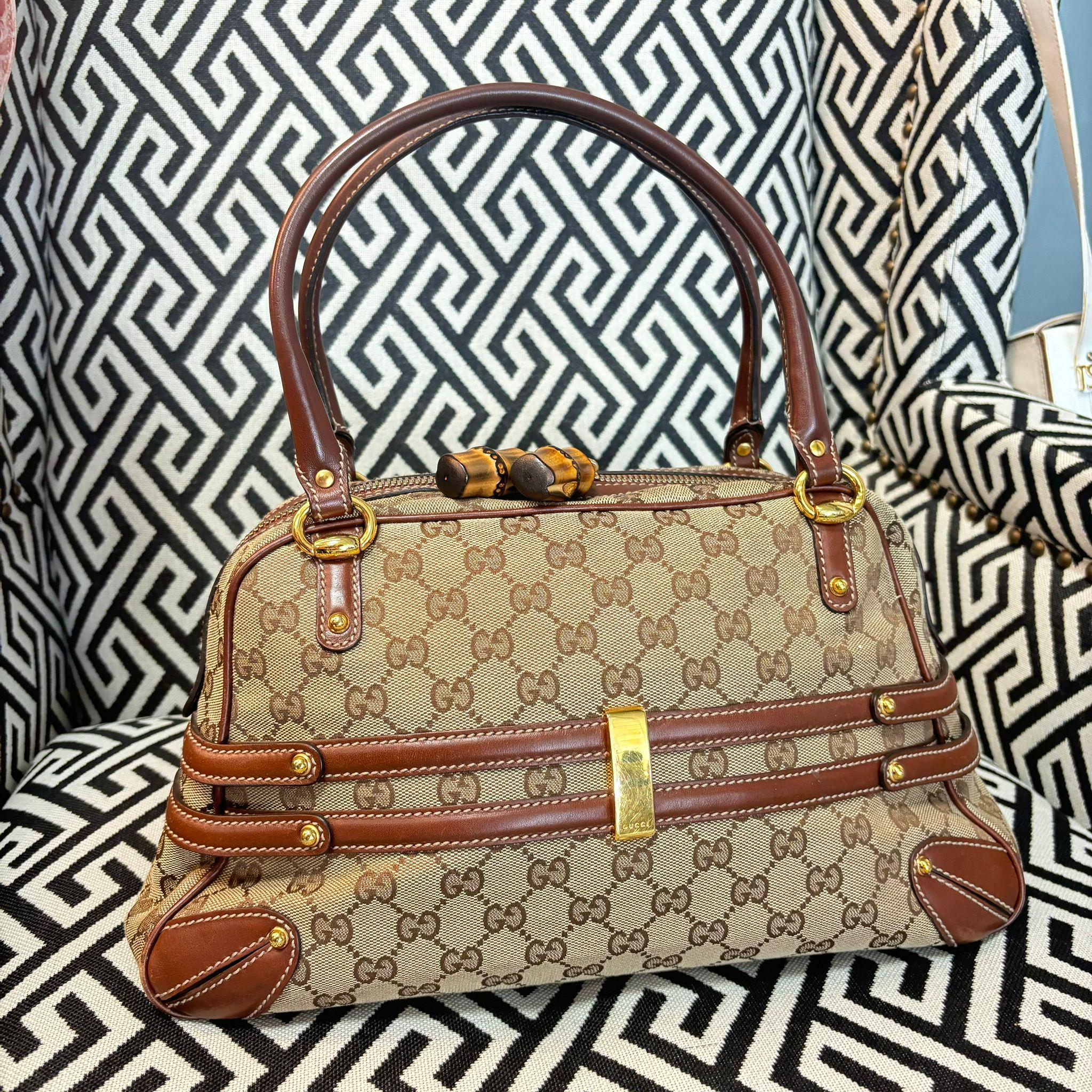 Brown Borsa Gucci Horsebit vintage in ottime condizioni For Sale