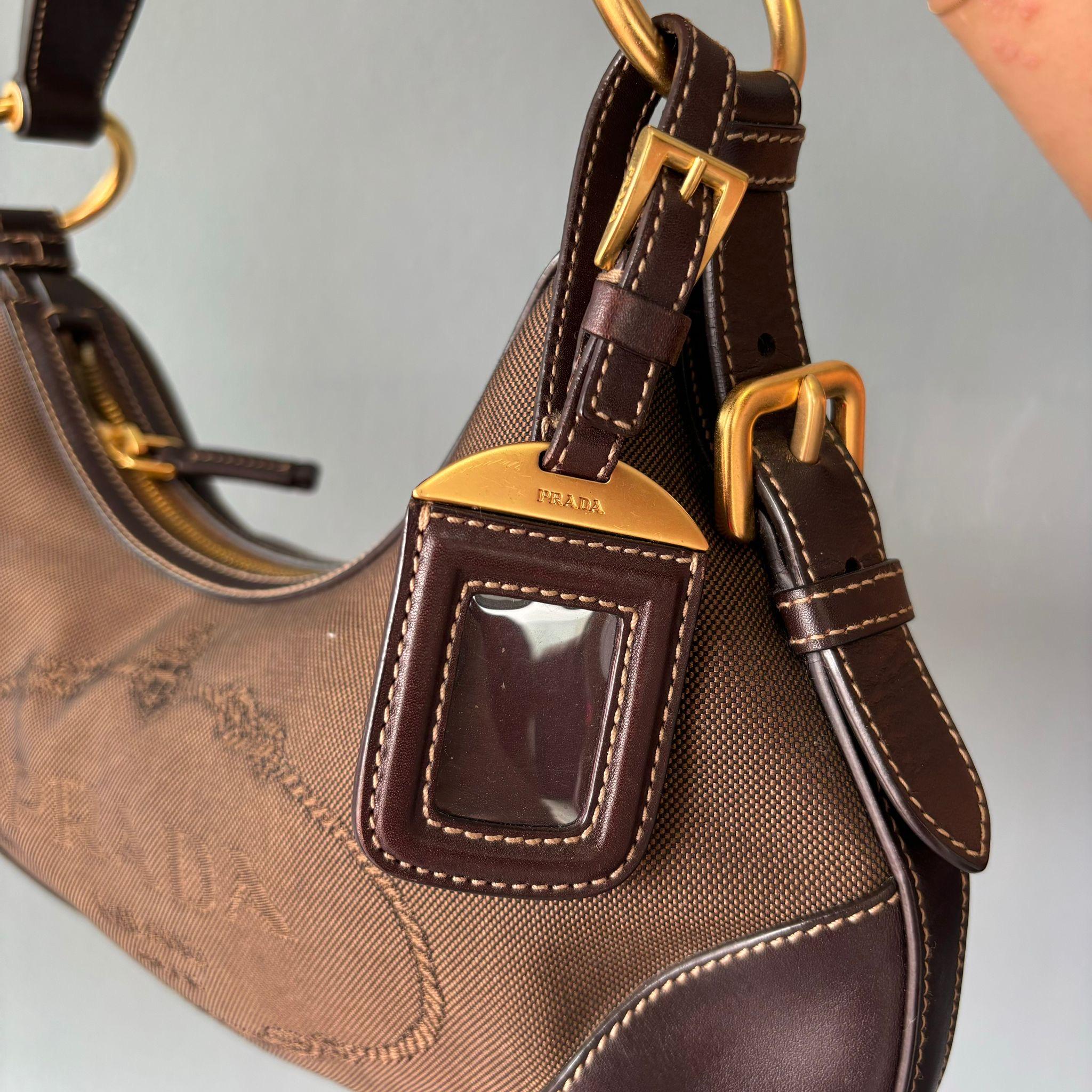 Borsa Prada in tela e pelle pari al nuovo For Sale 2