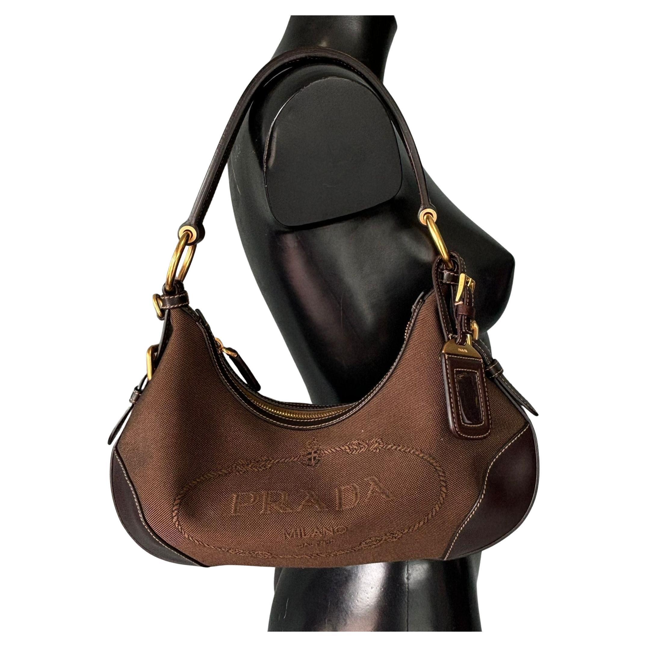 Borsa Prada in tela e pelle pari al nuovo For Sale