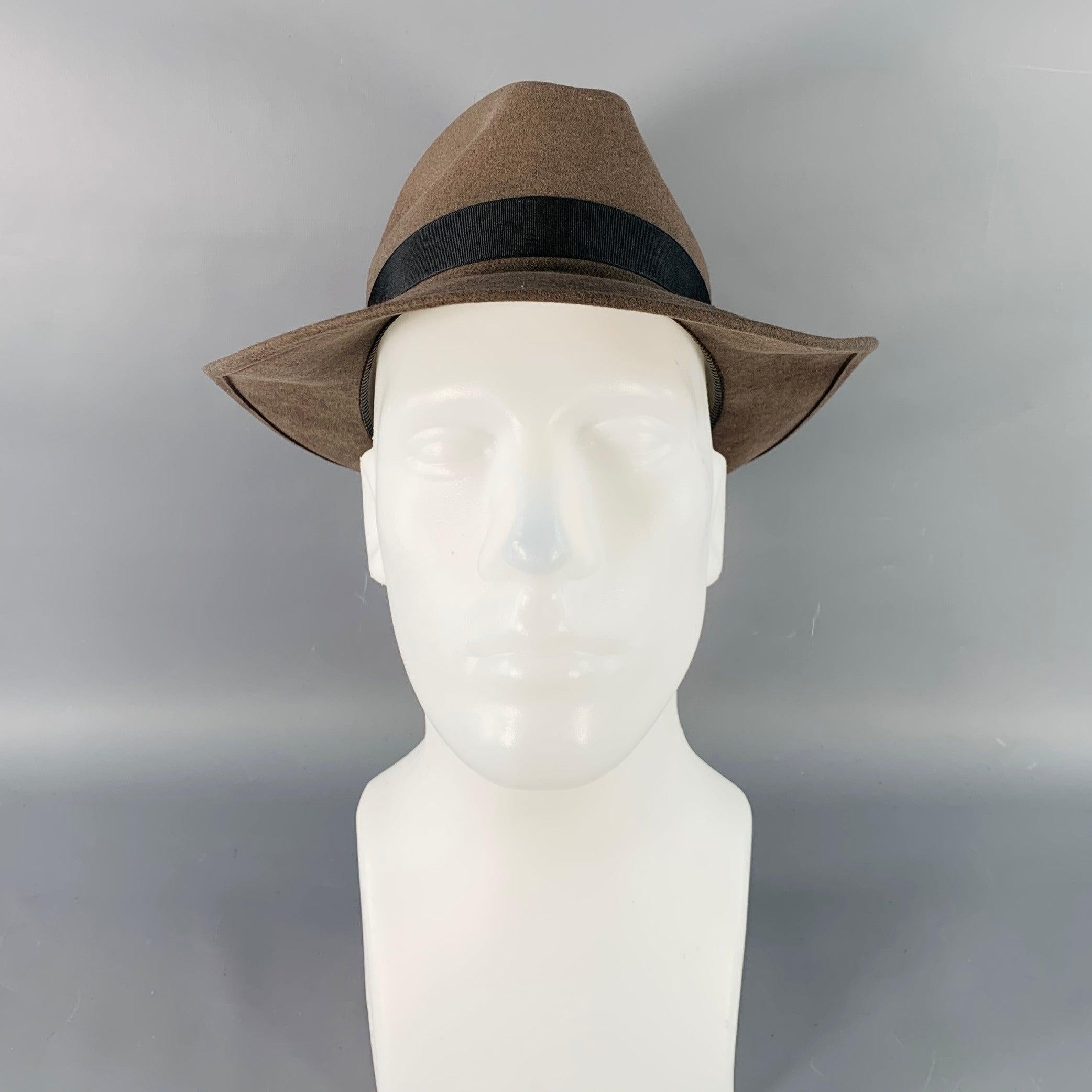 BORSALINO Baker Cappello Fedora in Feltro Marrone Taupe In condizioni buone in vendita a San Francisco, CA