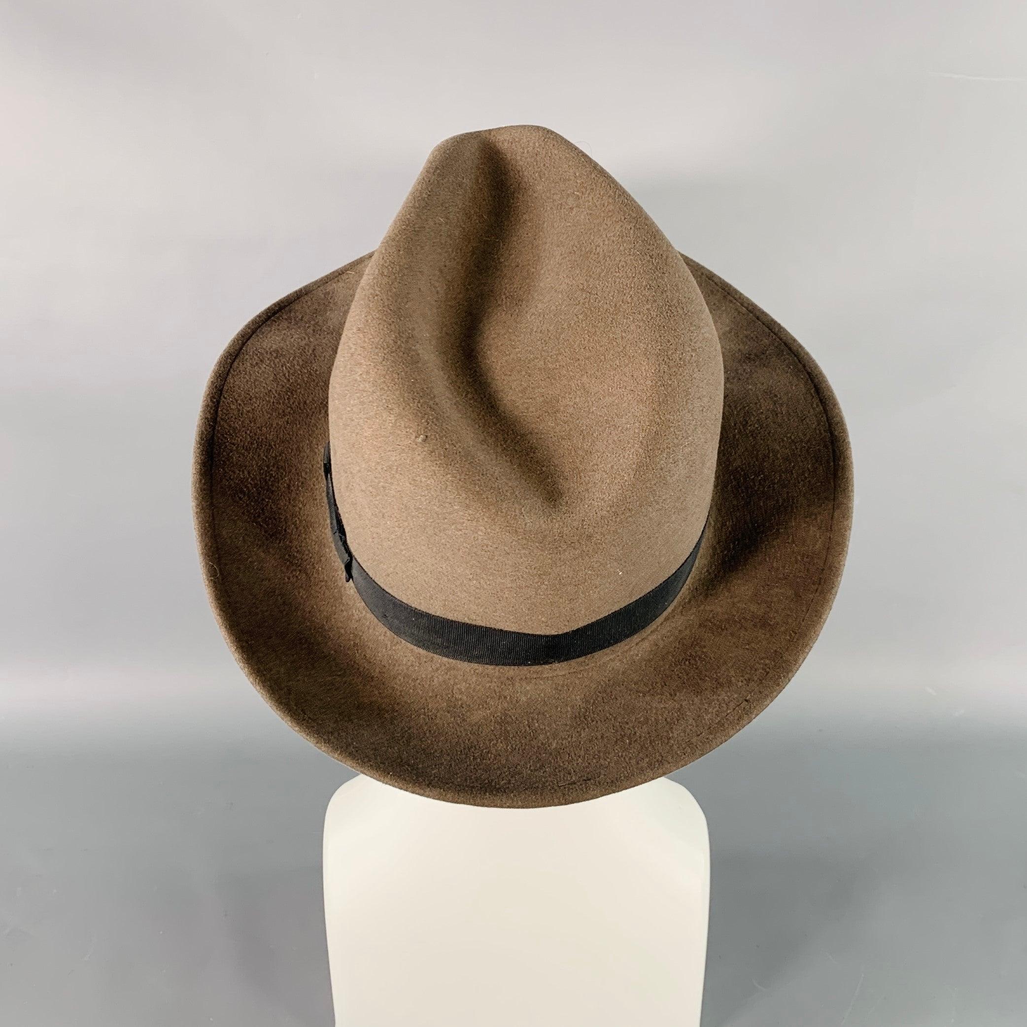 Uomo BORSALINO Baker Cappello Fedora in Feltro Marrone Taupe in vendita