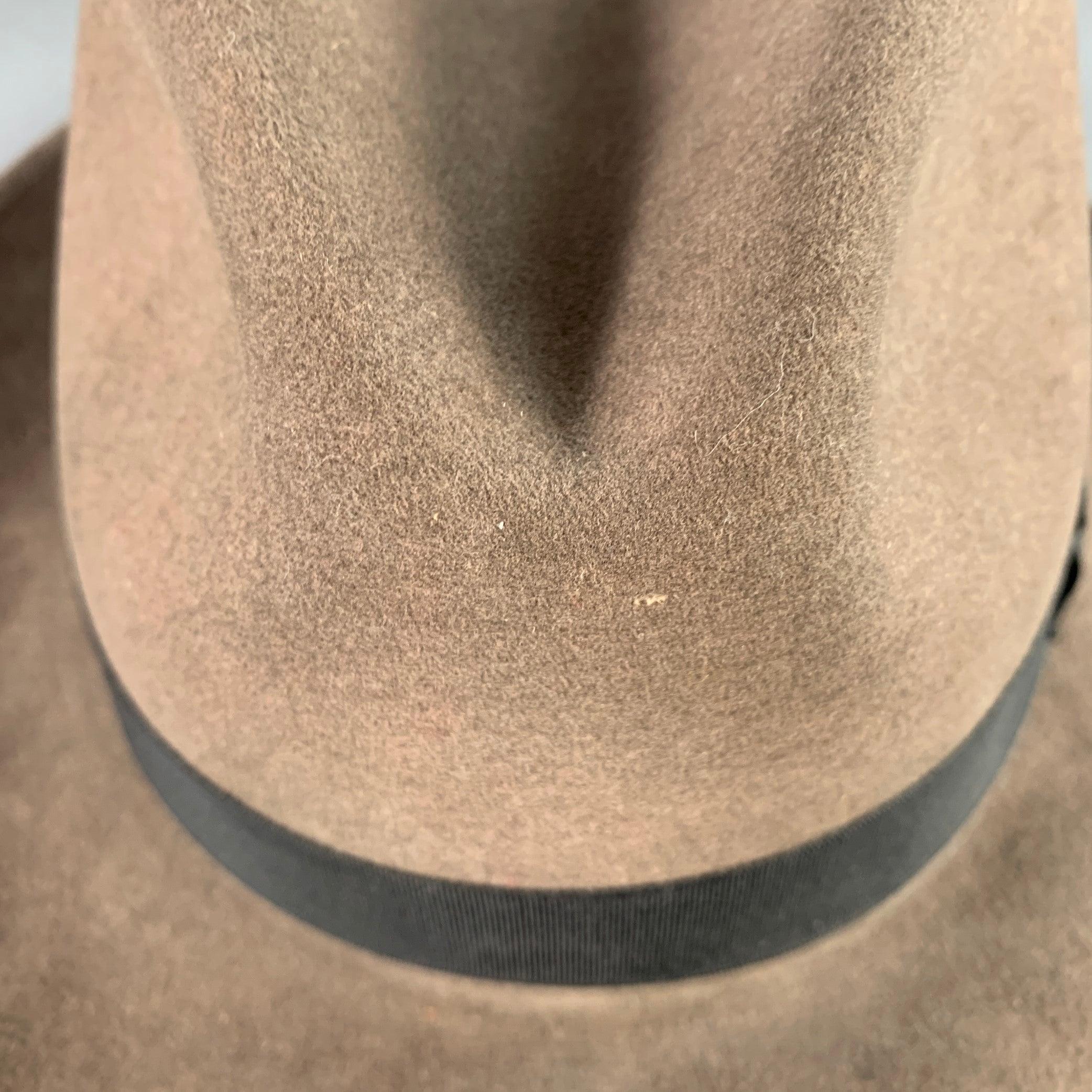 BORSALINO Baker Cappello Fedora in Feltro Marrone Taupe in vendita 2