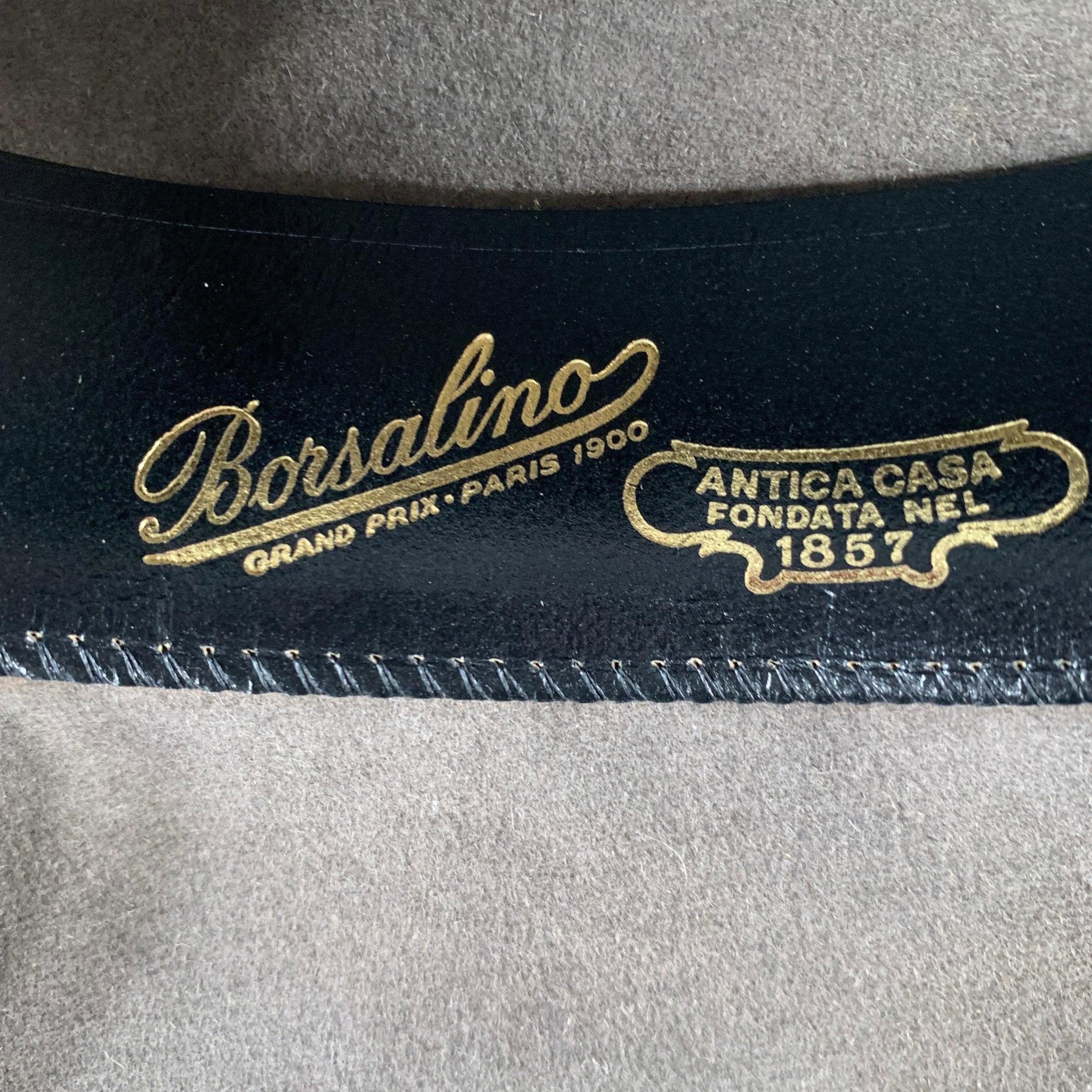 BORSALINO Baker Cappello Fedora in Feltro Marrone Taupe in vendita 5