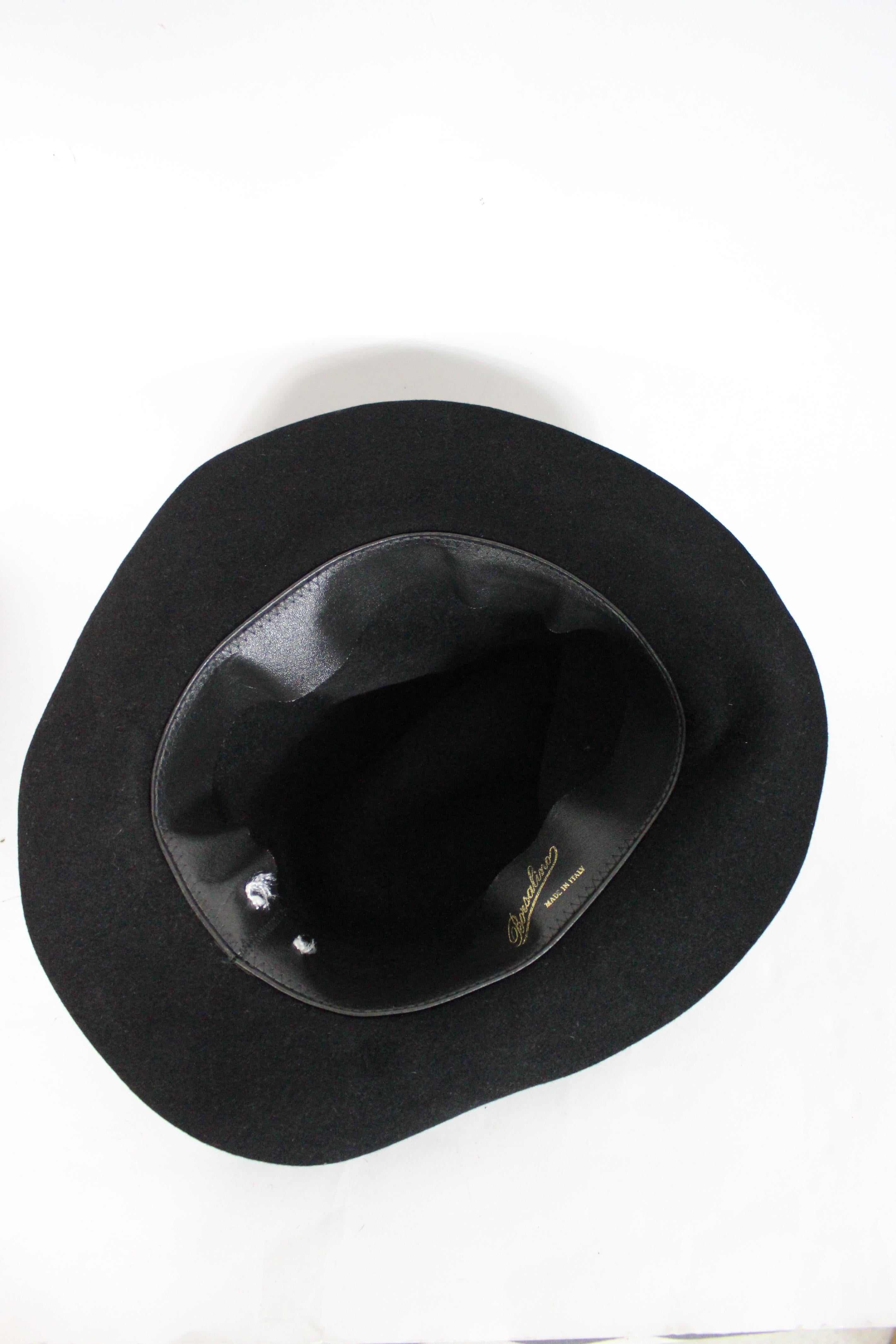 Borsalino Black Felt Fedora Hat 1