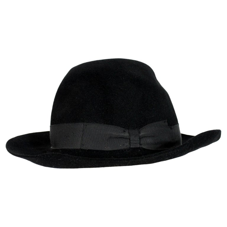 Borsalino Black Felt Fedora Hat at 1stDibs