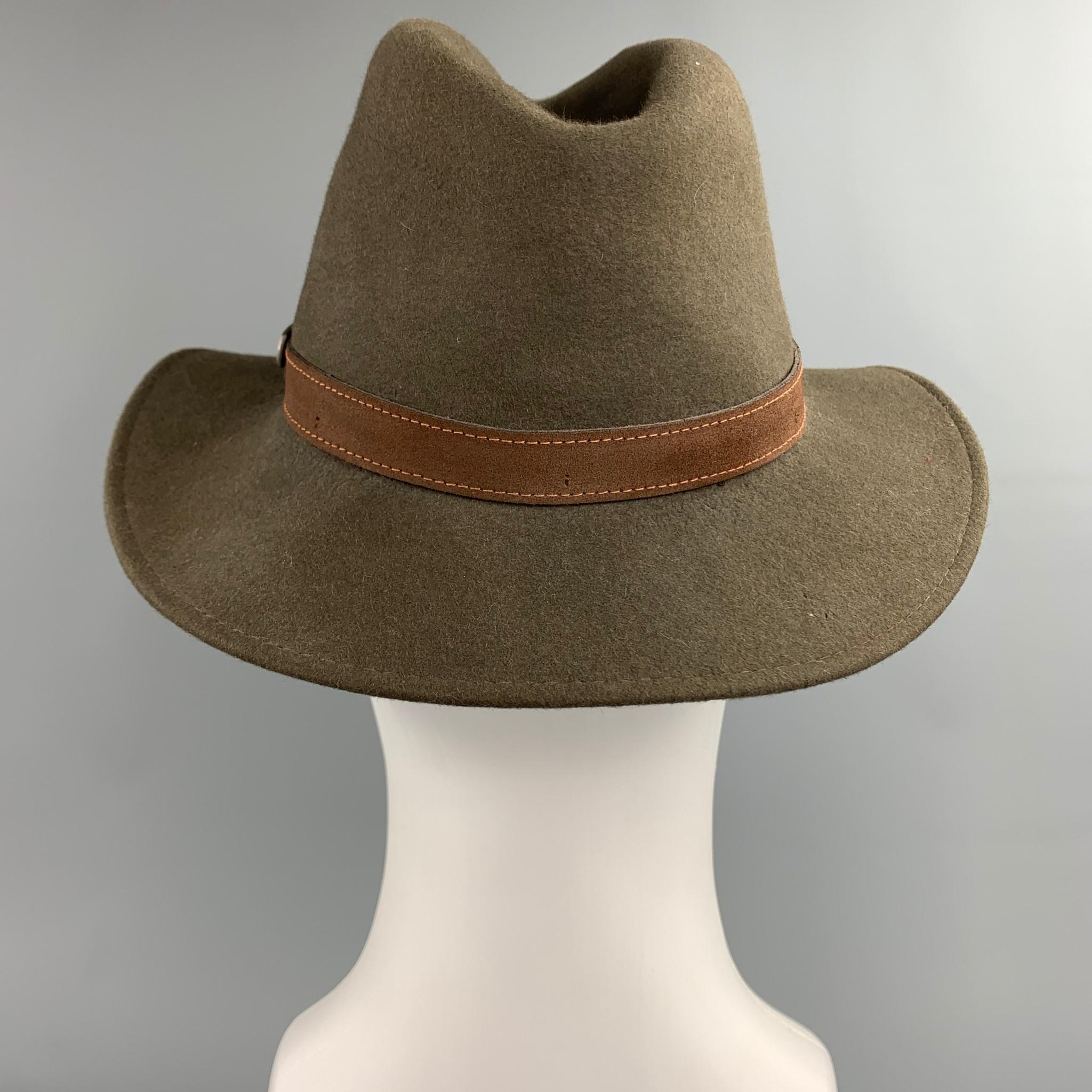 Gray BORSALINO Marco Olive Water Repellent Felt Hat