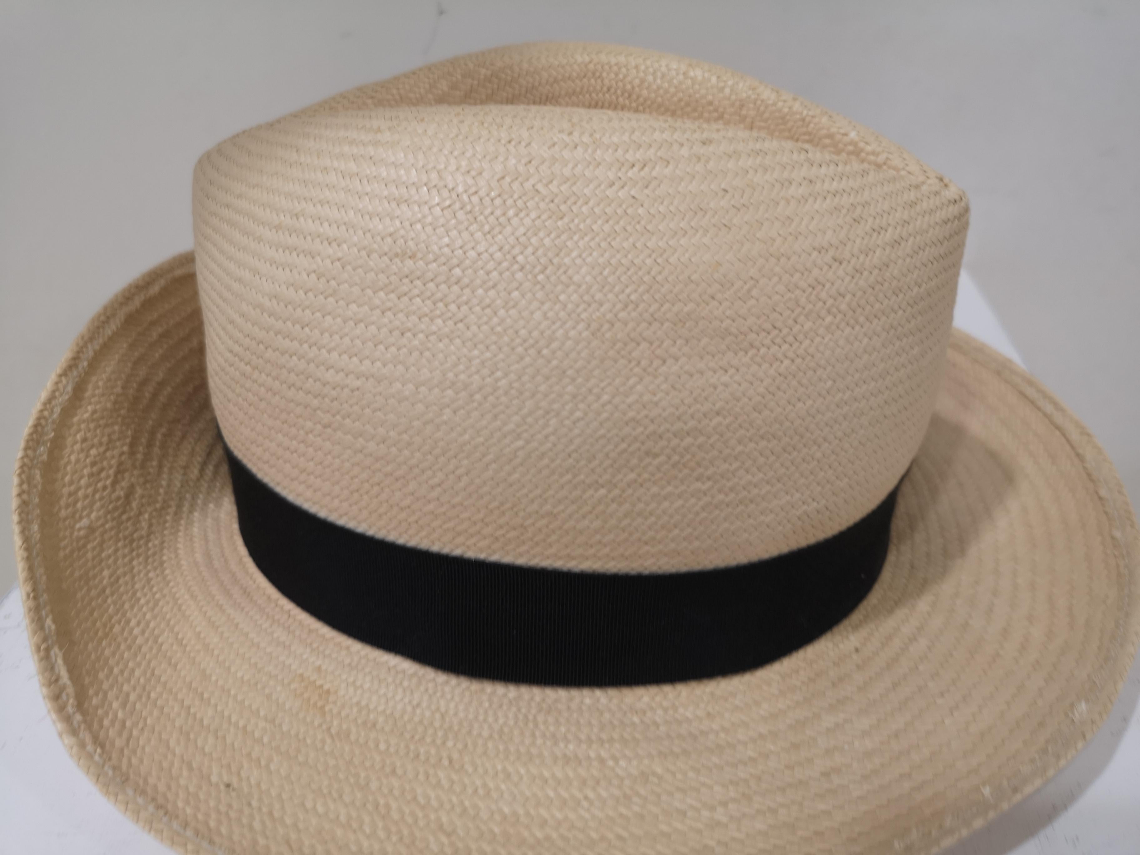 Brown Borsalino Raffia Hat For Sale