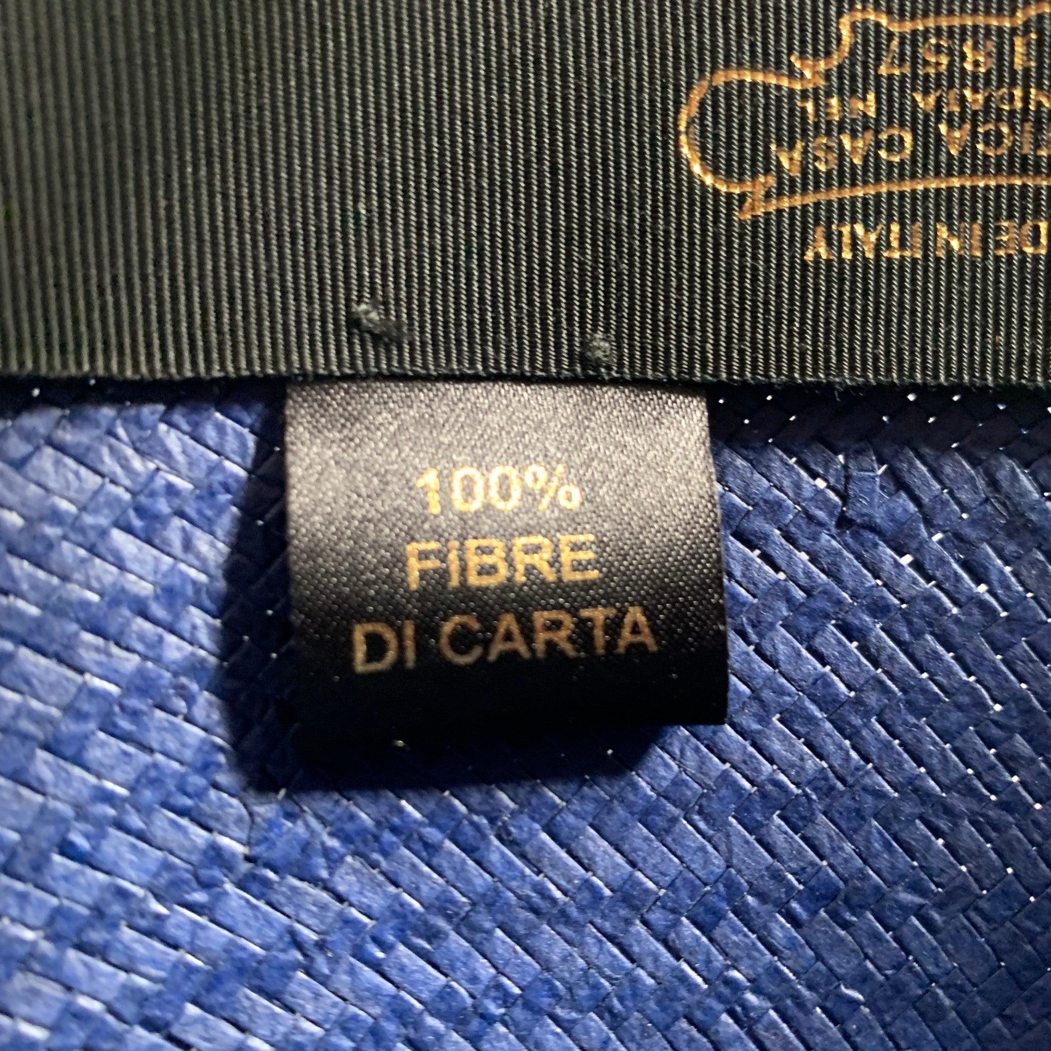 BORSALINO Größe L Blau-rote gewebte Strohhuts im Angebot 2