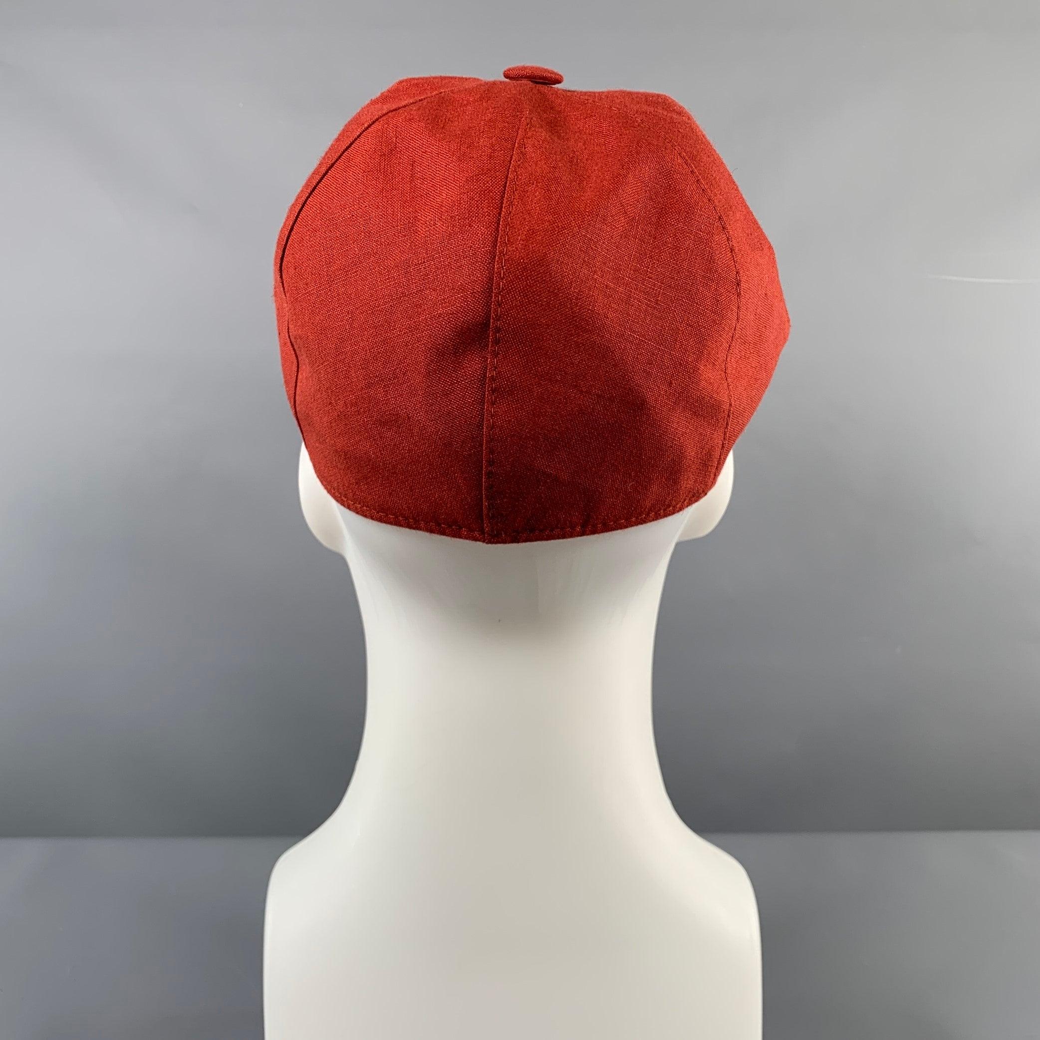 BORSALINO Taille L Chapeaux en lin rouge Excellent état - En vente à San Francisco, CA