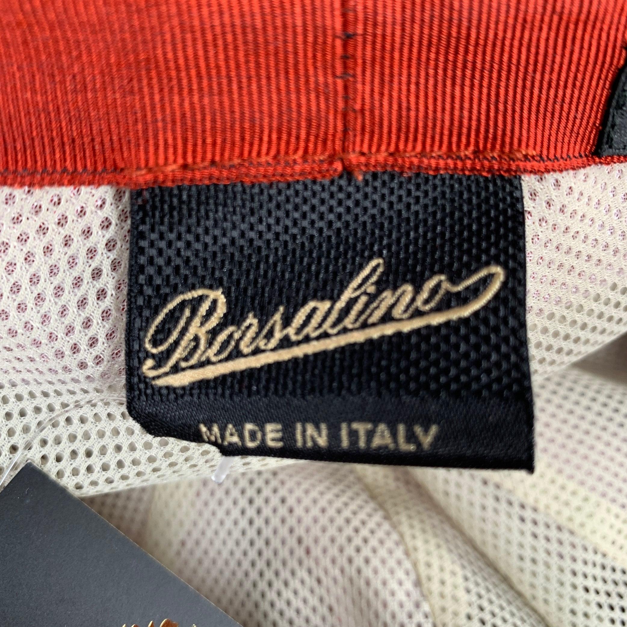 BORSALINO Taille L Chapeaux en lin rouge en vente 2