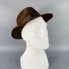 BORSALINO Size M Baker Brown Felt Fedora Hat