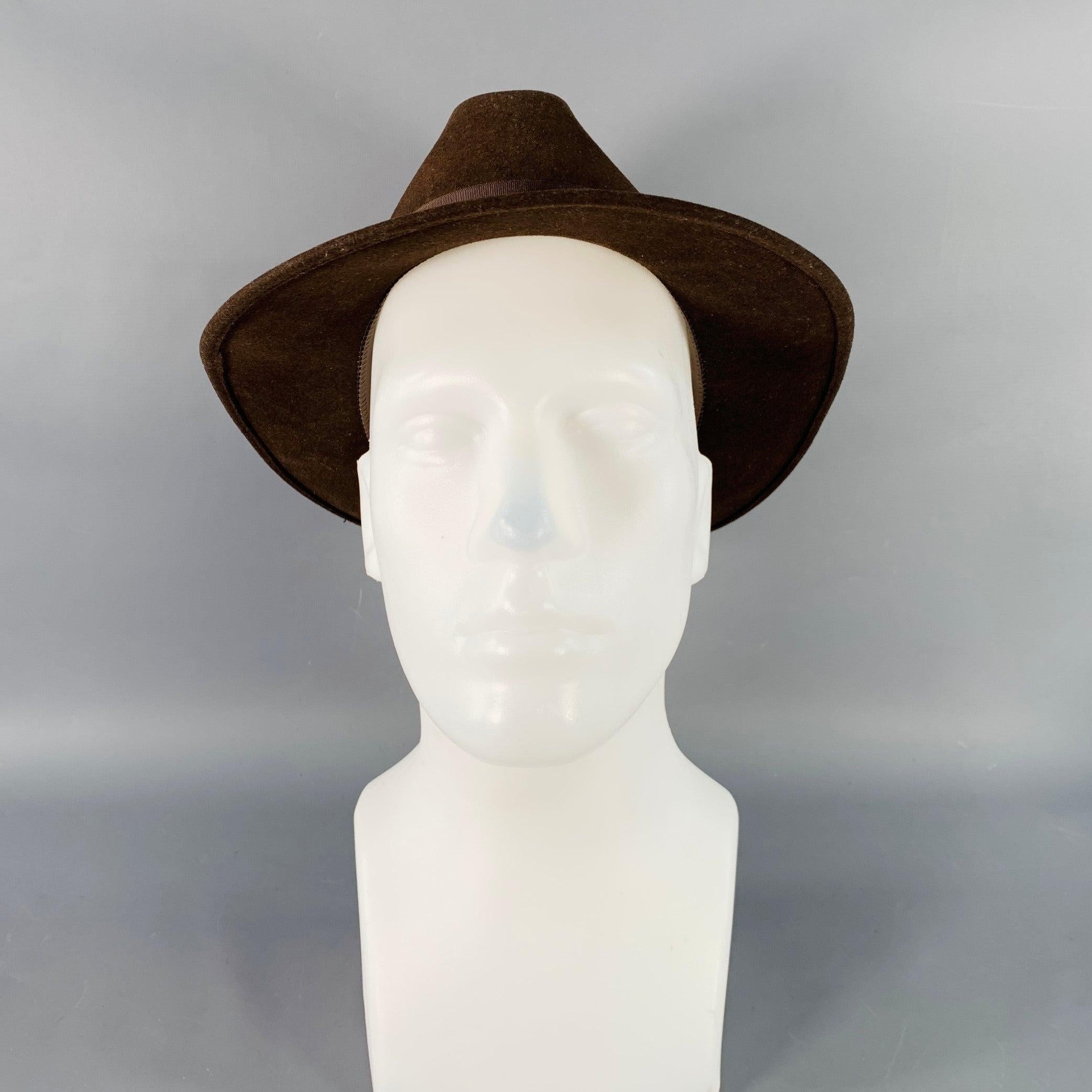 Gris BORSALINO Taille M A&M Chapeau Fedora en feutre marron en vente