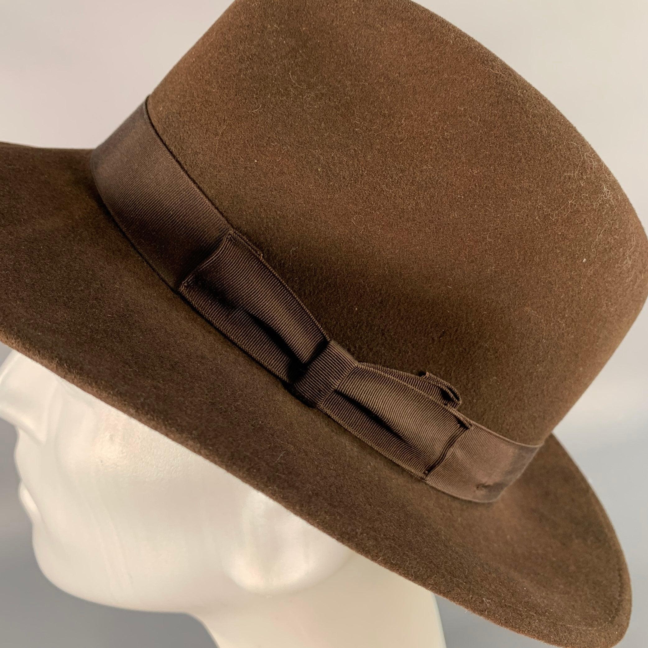 BORSALINO Taille M A&M Chapeau Fedora en feutre marron Pour hommes en vente