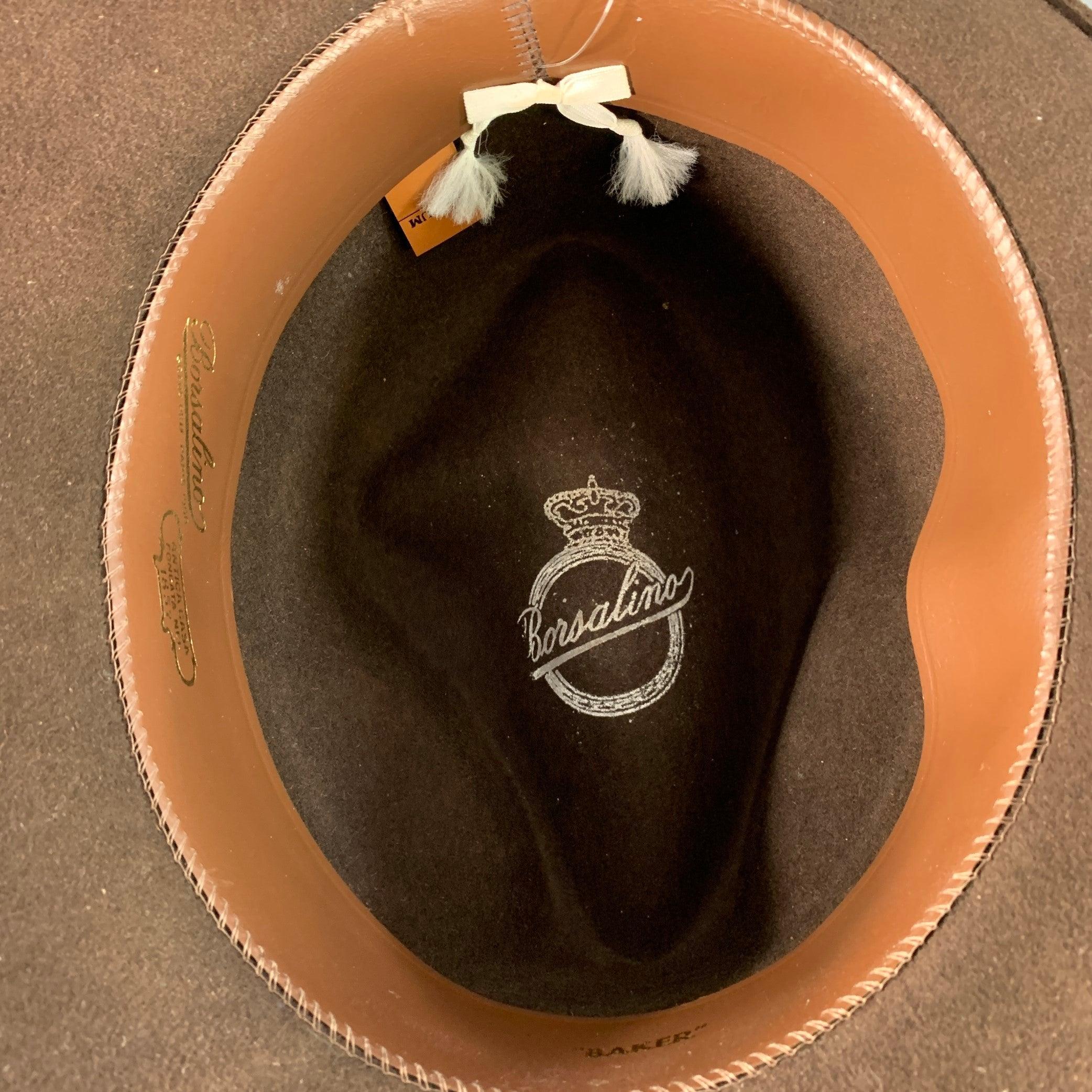 BORSALINO Taille M A&M Chapeau Fedora en feutre marron en vente 1