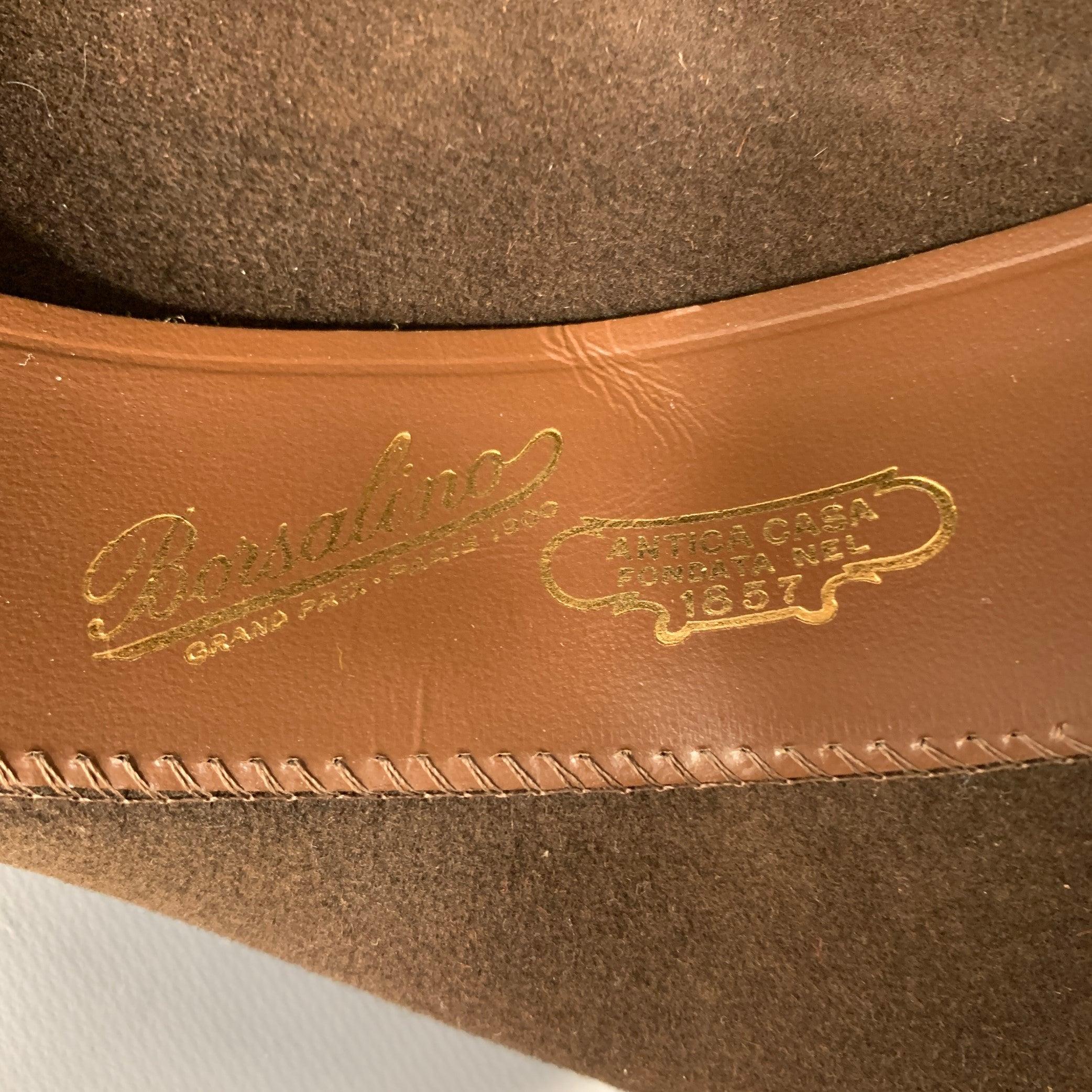BORSALINO Taille M A&M Chapeau Fedora en feutre marron en vente 2