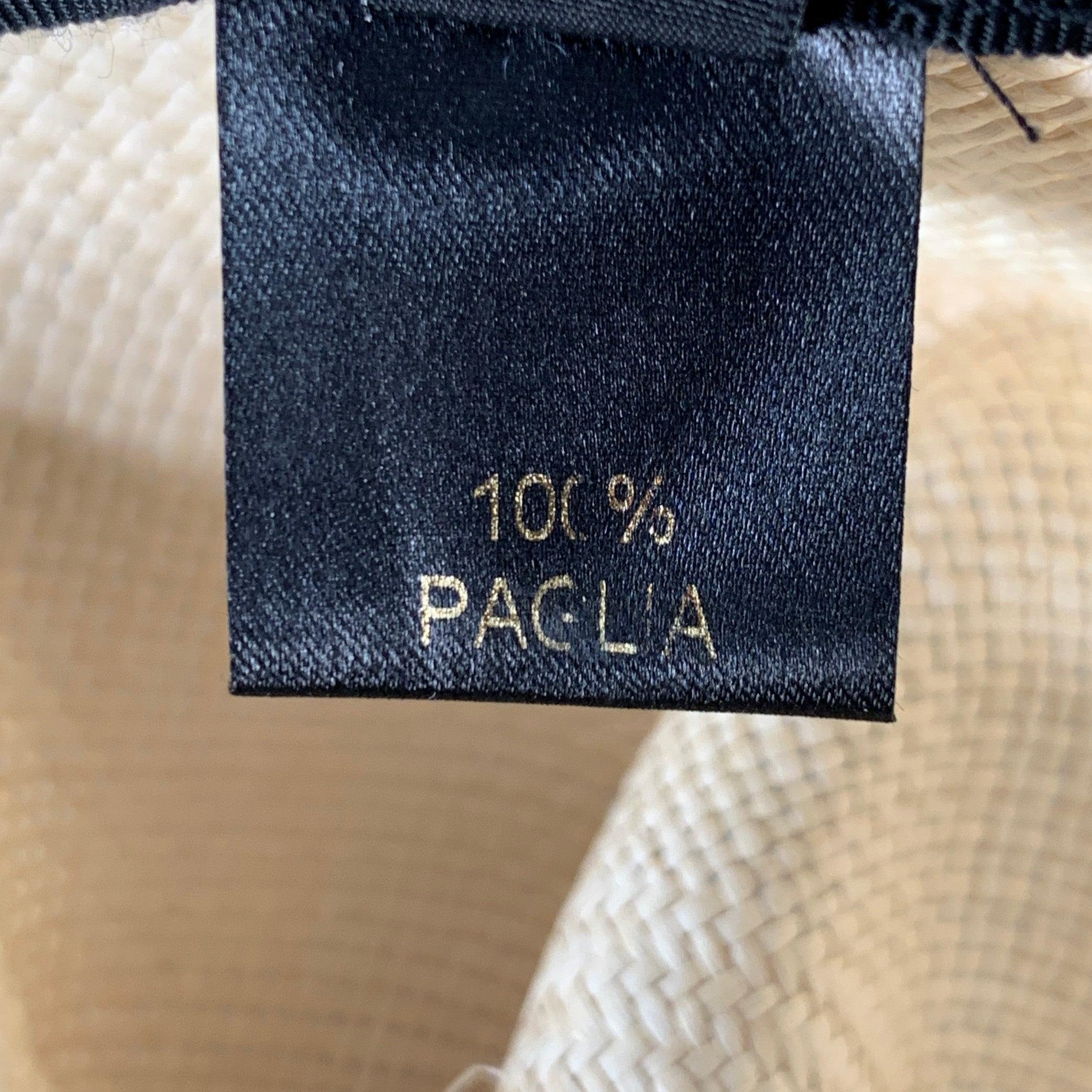 BORSALINO x PORK PIE HATTERS Cream Blue Woven Straw Fedora Hat 3