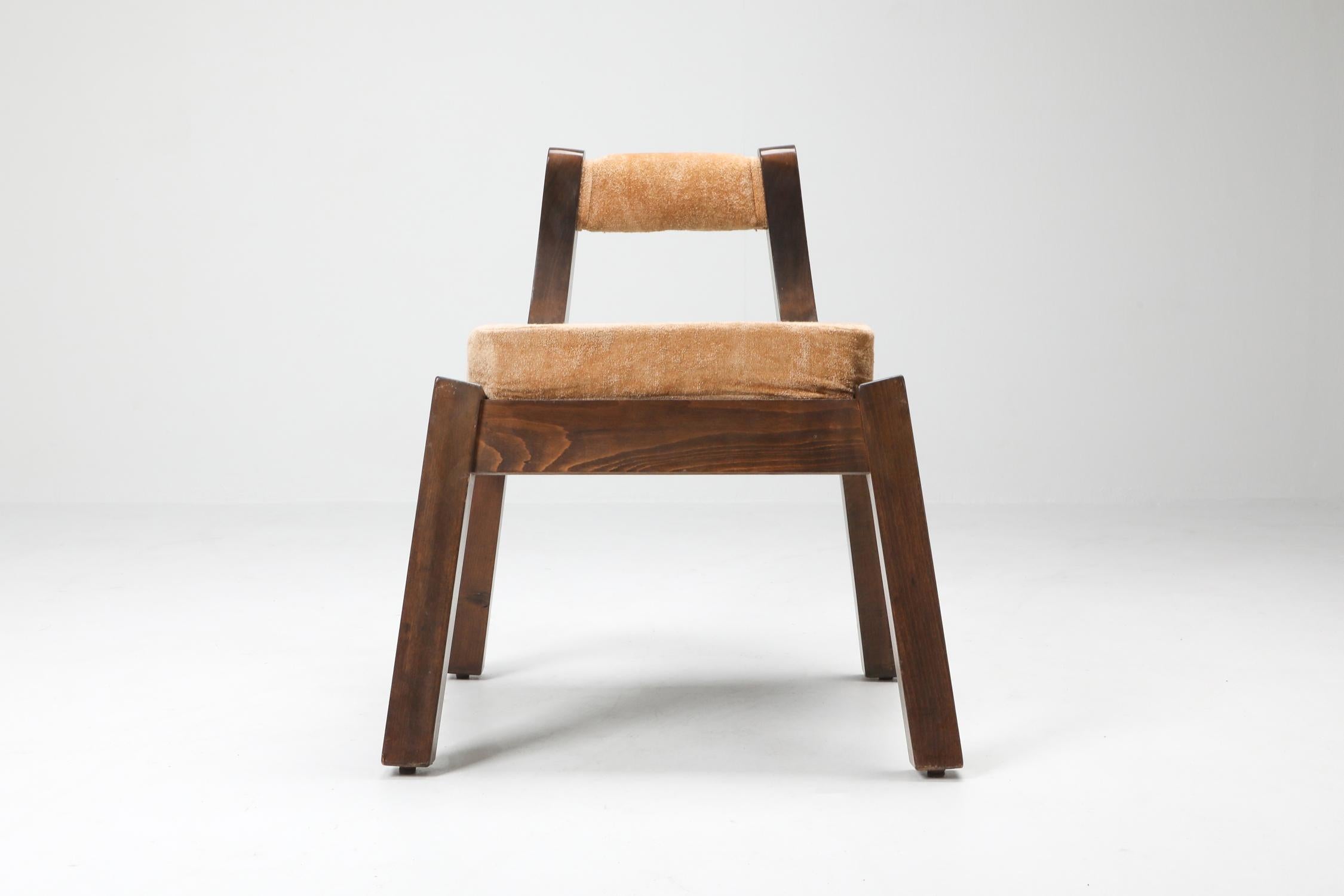 Mid-Century Modern Borsani Italian Walnut Dining Chair, Art deco, Brutalism 1950's