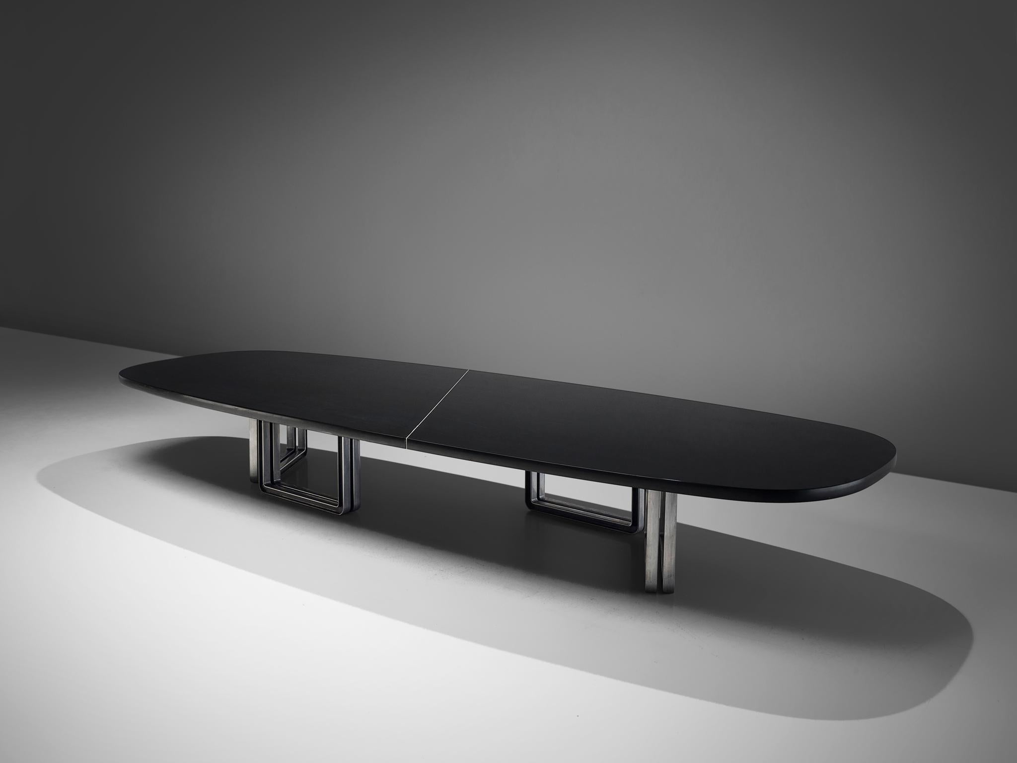 Post-Modern Borsani Large Black Table for Tecno