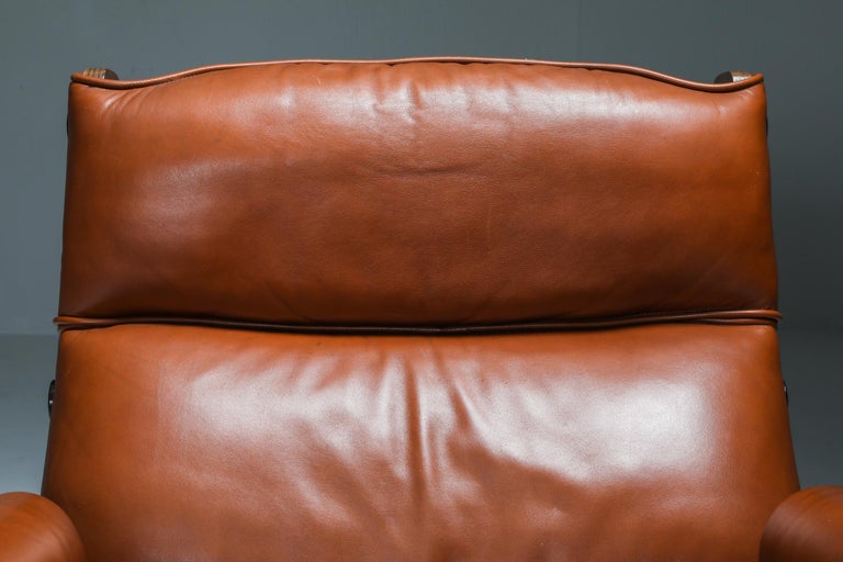 Borsani P110 'Canada' Lounge Chairs in Cognac Leather at 1stDibs