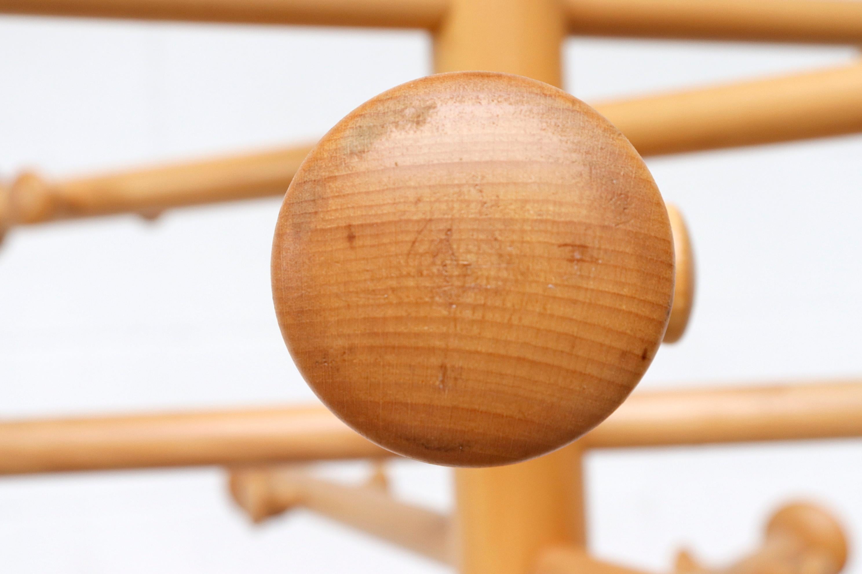 Late 20th Century Borsani Style Beechwood Coat Rack