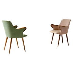 Borsani Tecno, Pair of P38 Armchairs Covered in Fabric