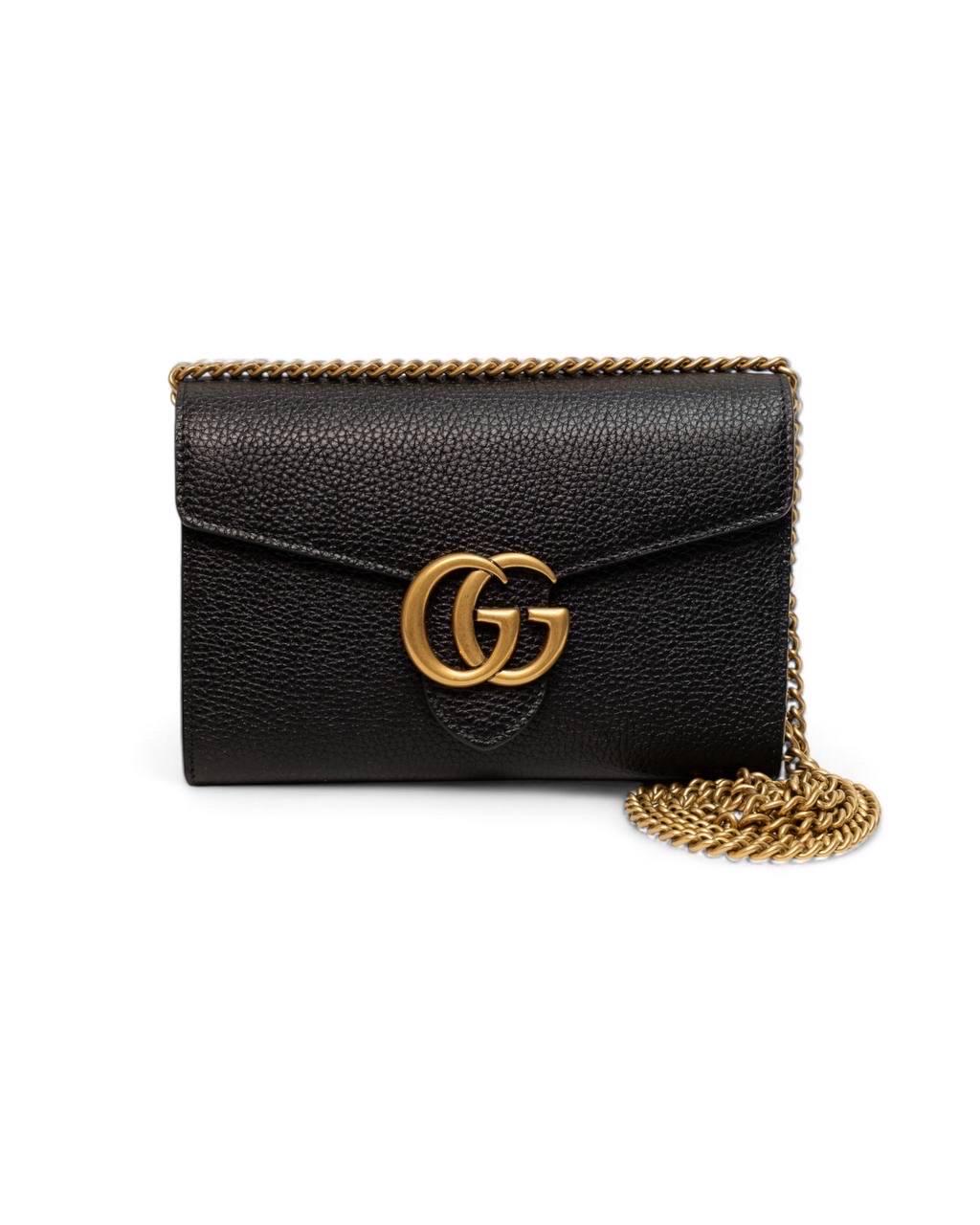 Borse a Spalla Gucci Pochette GG Marmont Nero 2