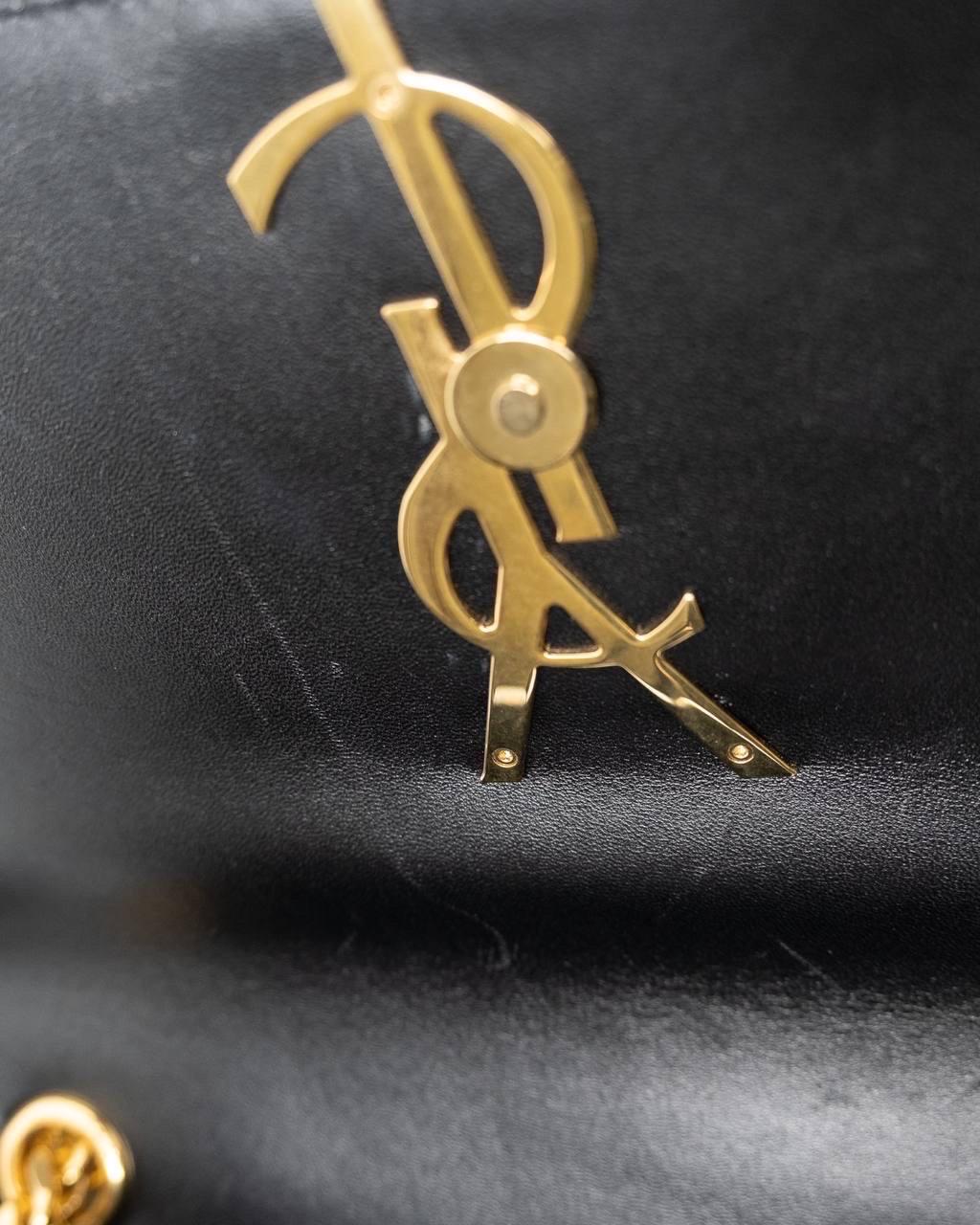 Borse a Spalla Saint Laurent Vicky Large Vernice Nera For Sale at 1stDibs