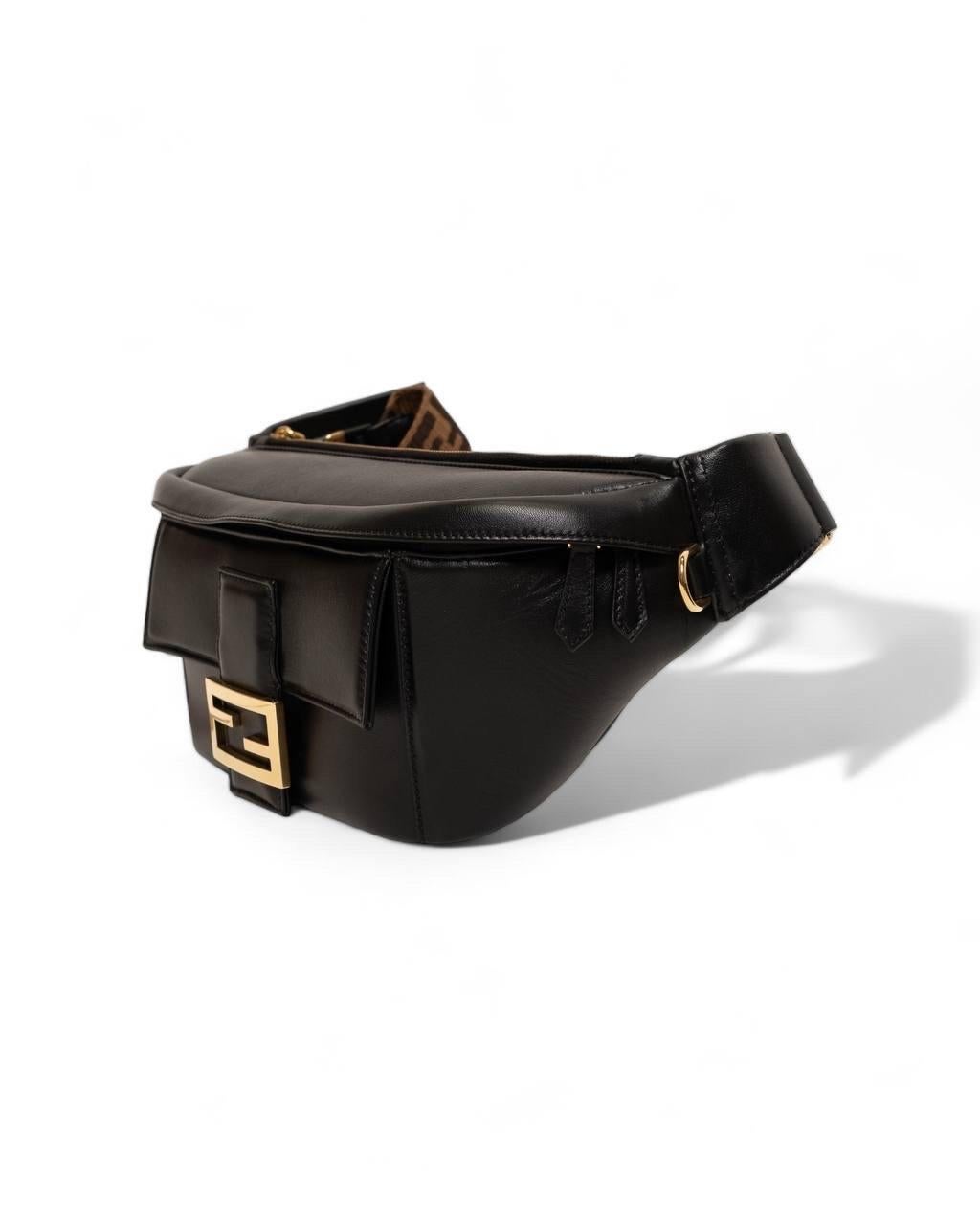 Black Borse a Tracolla \ Marsupio Fendi Belt Bag Logomania Nero