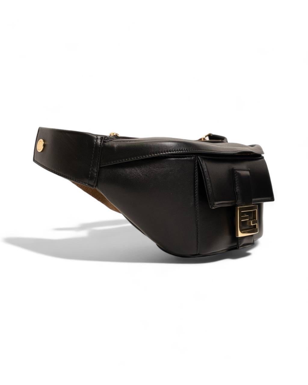 Borse a Tracolla \ Marsupio Fendi Belt Bag Logomania Nero In New Condition In Torre Del Greco, IT