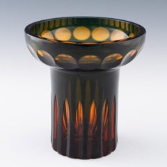 Borske Sklo Cased and Cut Glass Vase c1970