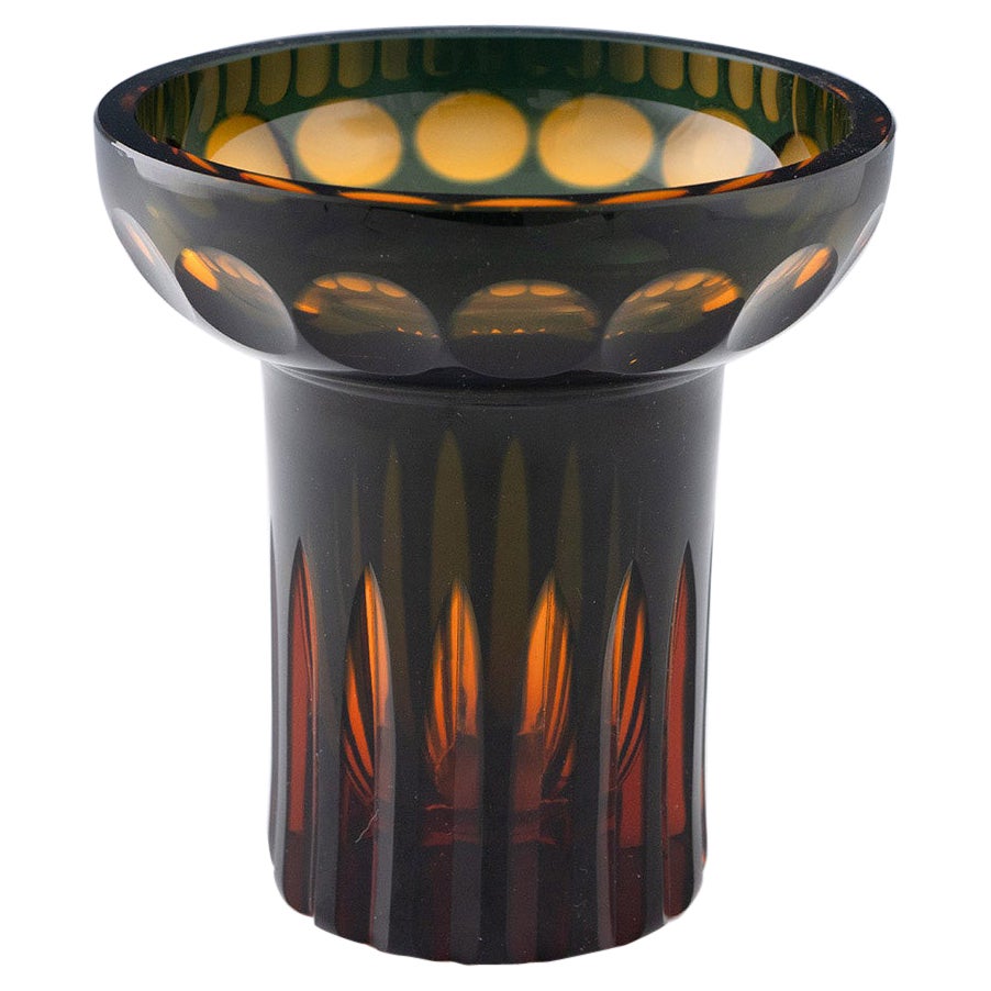 Borske Sklo Cased and Cut Glass Vase c1970 For Sale