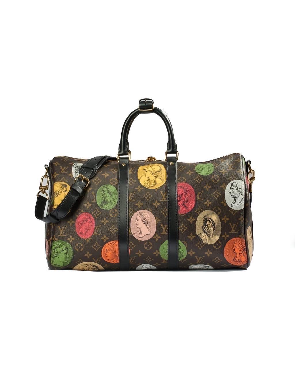 Borsone A Mano Louis Vuitton Keepall Bandoulière 45 Fornasetti L.E. For Sale 5