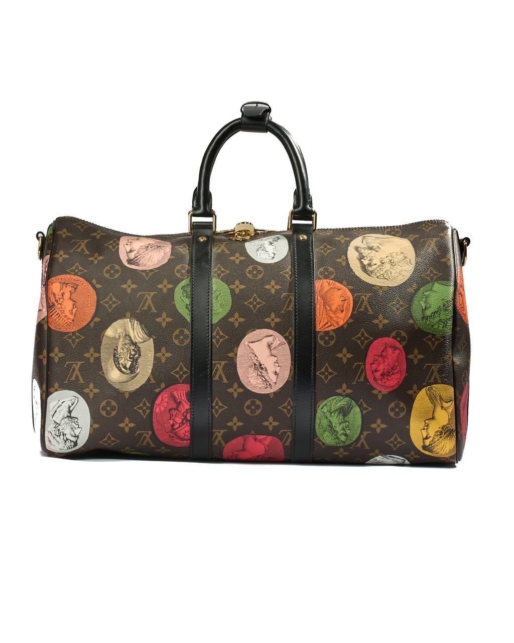 Borsone A Mano Louis Vuitton Keepall Bandoulière 45 Fornasetti L.E. For Sale 1