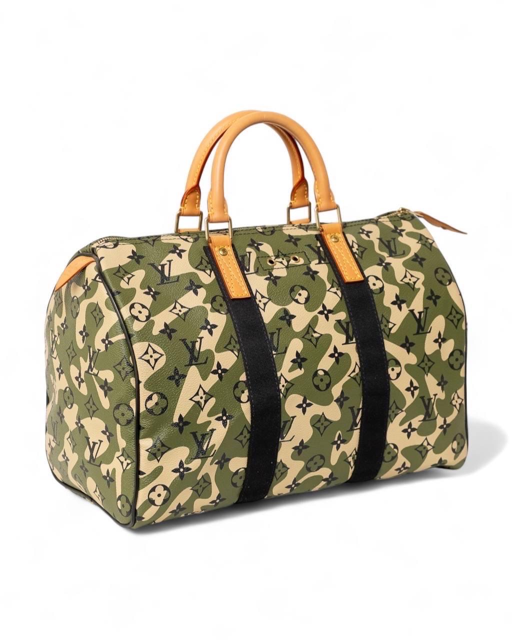 Brown Borsone A Mano Louis Vuitton Speedy 35 x Takashi Murakami Monogramouflage For Sale