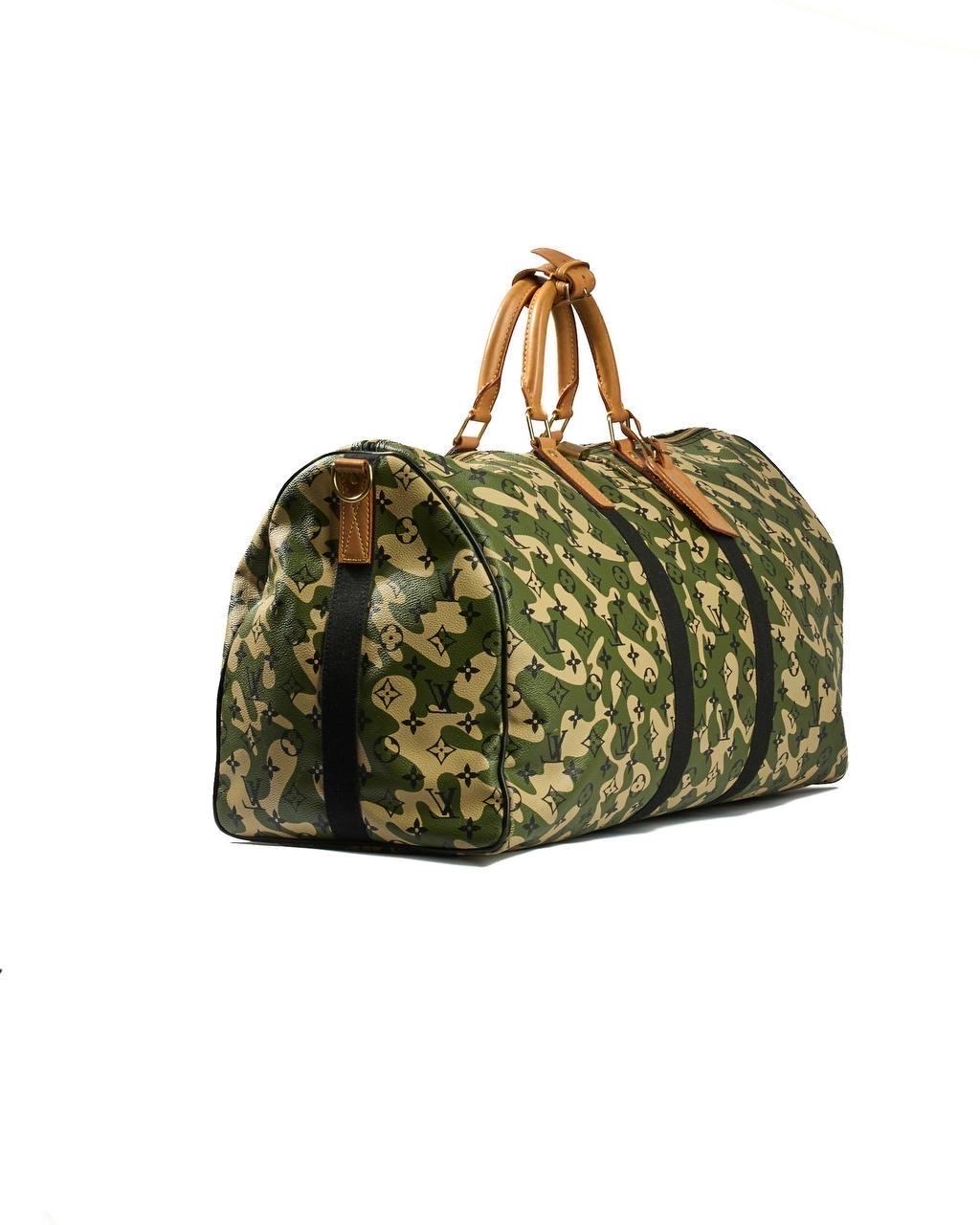 Black Borsone Louis Vuitton Keepall 55 Bandouliere X Takashi Murakami