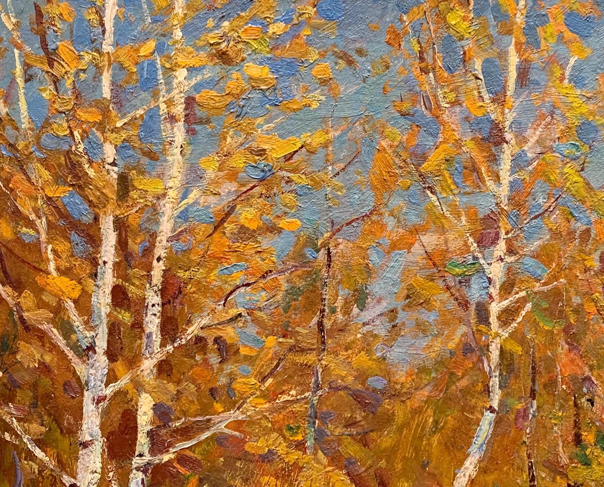 Autumn Woodland Landscape Oil Cardboard Painting Vintage Original Art by Borymchuk M.
This is an original artwork by a well known Soviet Ukrainian artist Borymchuk Mikhail (1926 - 2013). This work was painted in 1960-1969 and was signed on the front