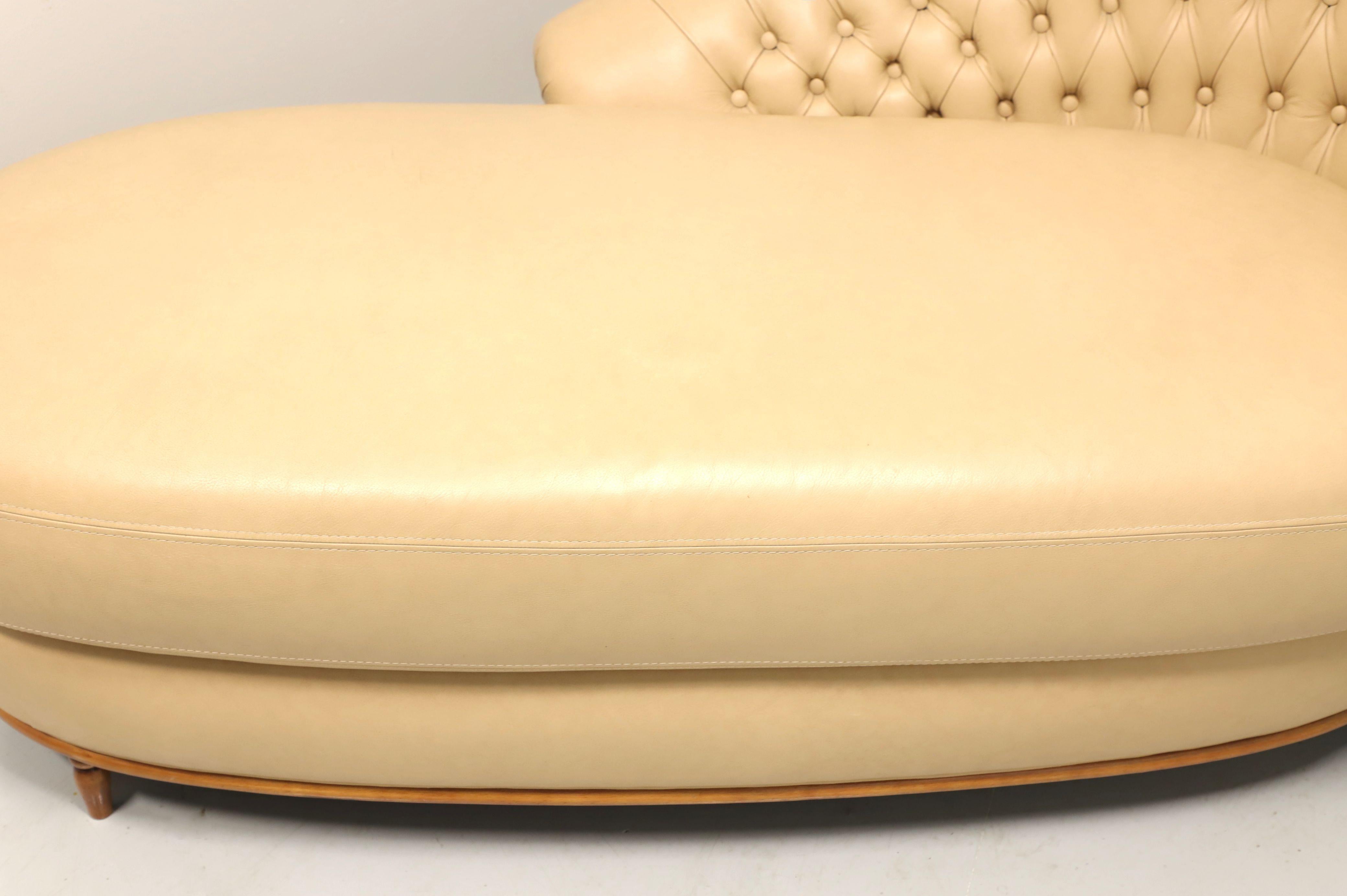 Contemporary BORZALINO Italian Leather Regency Tufted Chaise Lounge