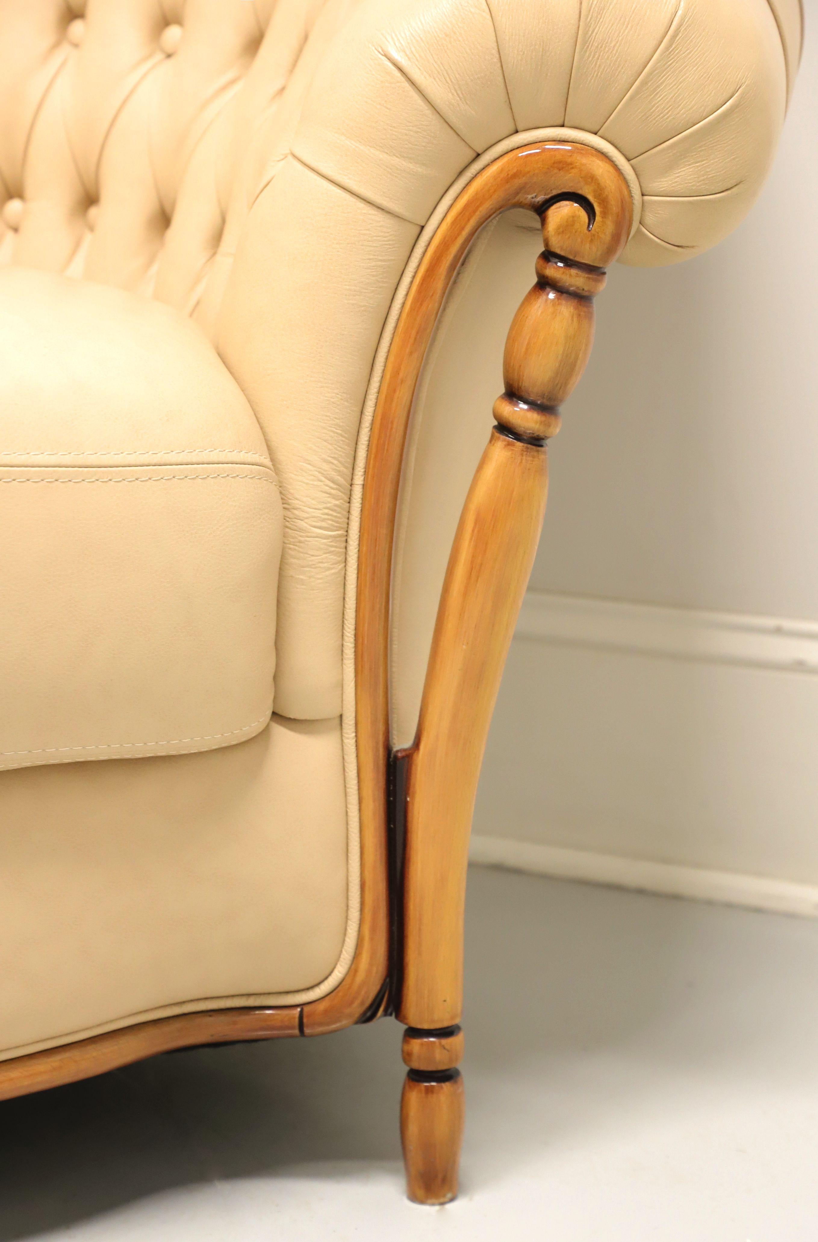 BORZALINO Italian Leather Regency Tufted Chaise Lounge 1