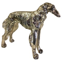 Vintage Borzoi Afghan Dog Sculpture Paper Weight