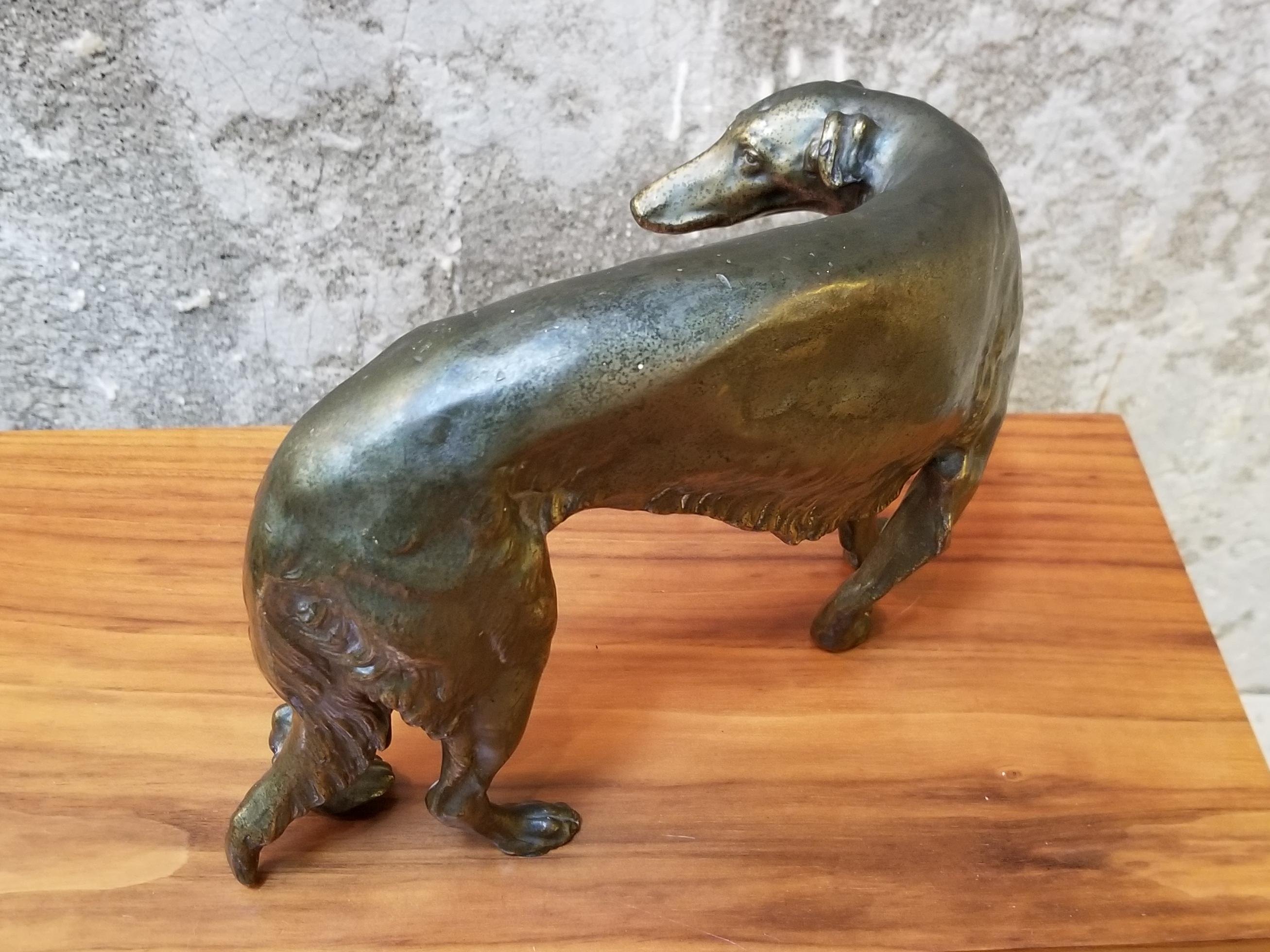 20th Century Borzoi Dog Sculpture by Jennings Brothers For Sale