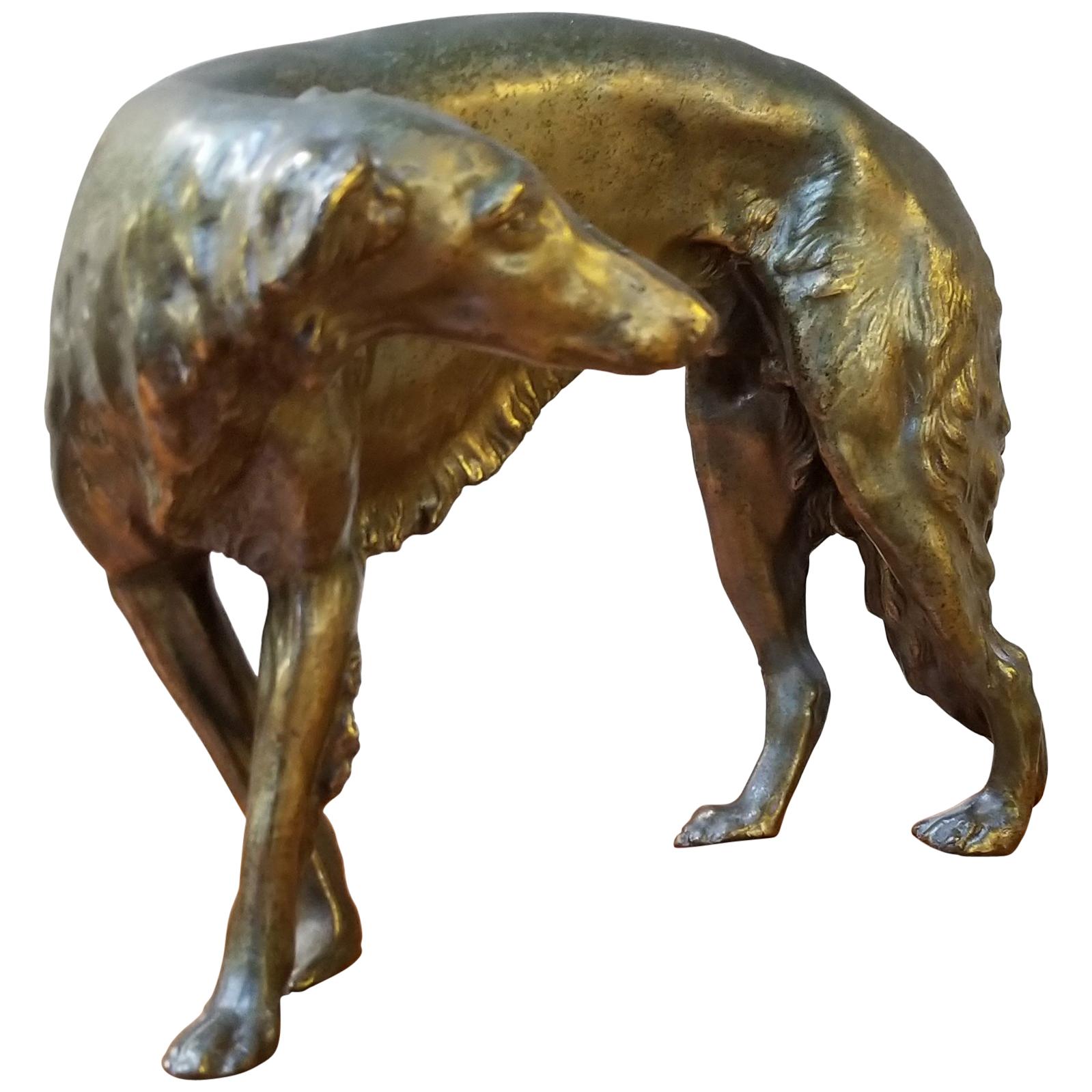 Borzoi Dog Sculpture by Jennings Brothers For Sale