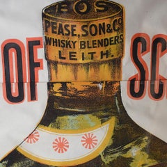 BOS Whiskey 19th Century Lithograph Advertising Poster