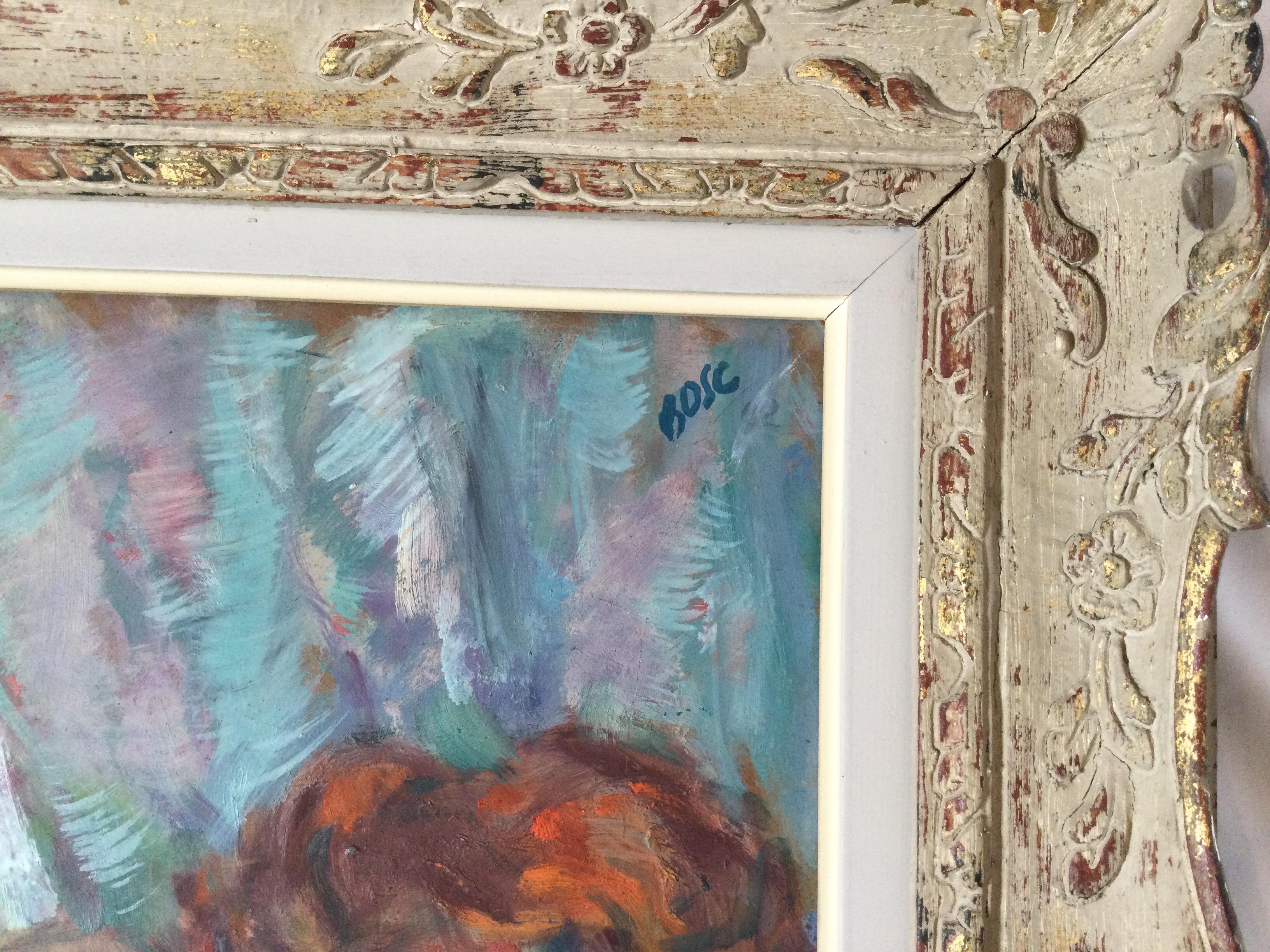 Bosc „Reclining Nude“, signiertes Ölgemälde auf Karton (Französisch) im Angebot
