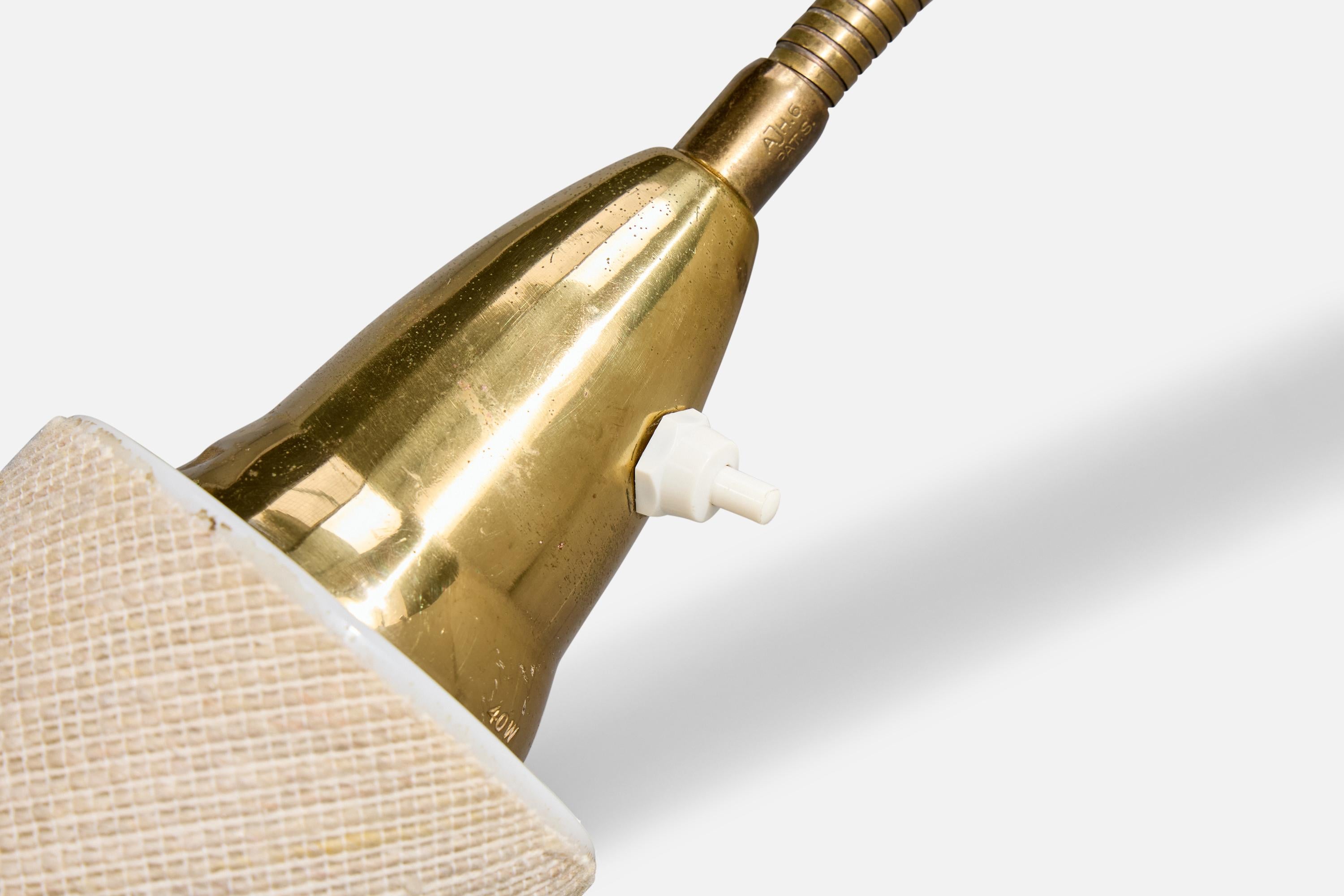 Bosch, Wall Light, Brass, Fabric, Germany, 1920s For Sale 6