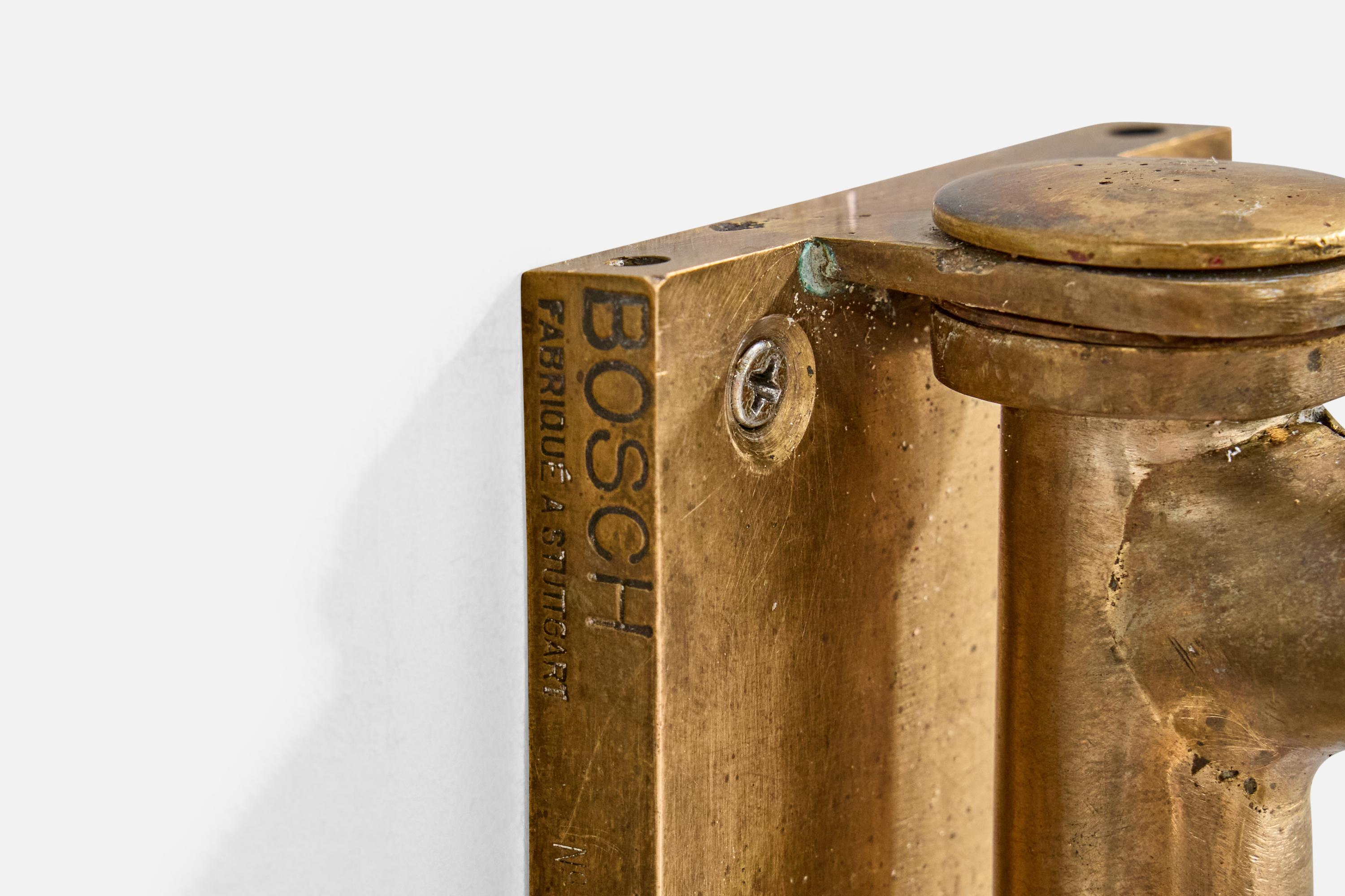 Bosch, Wall Light, Brass, Fabric, Germany, 1920s For Sale 2